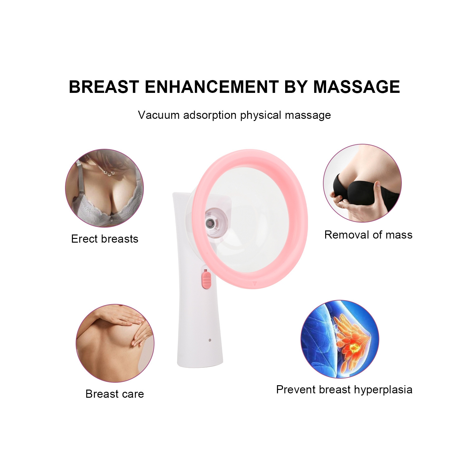 Electric female breast beauty instrument household breast massager breast beauty treasure negative pressure massage instrument - double cup large +