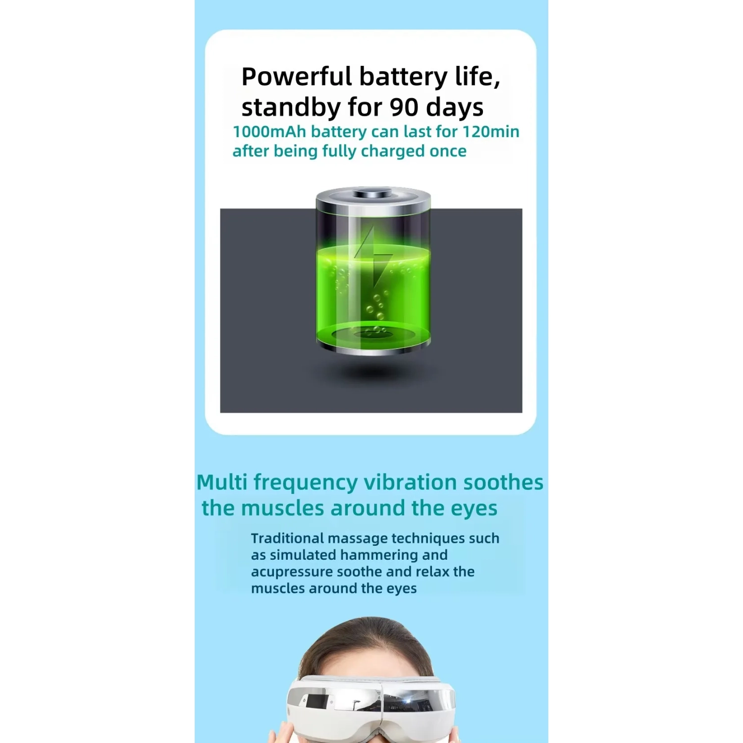 Eye protector, eye massager, heating airbag, folding eye protector, eye soothing smart massage eye mask - E6, hot compress + vibration + airbag +