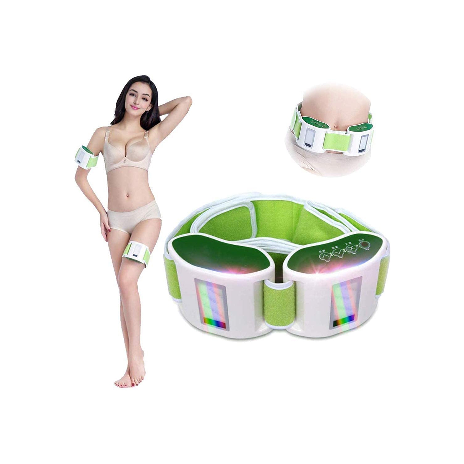 Lazy Fat-Reducing Machine Heated Massage Belt & Body Slimming Device for Belly Arm and Waist Massager
