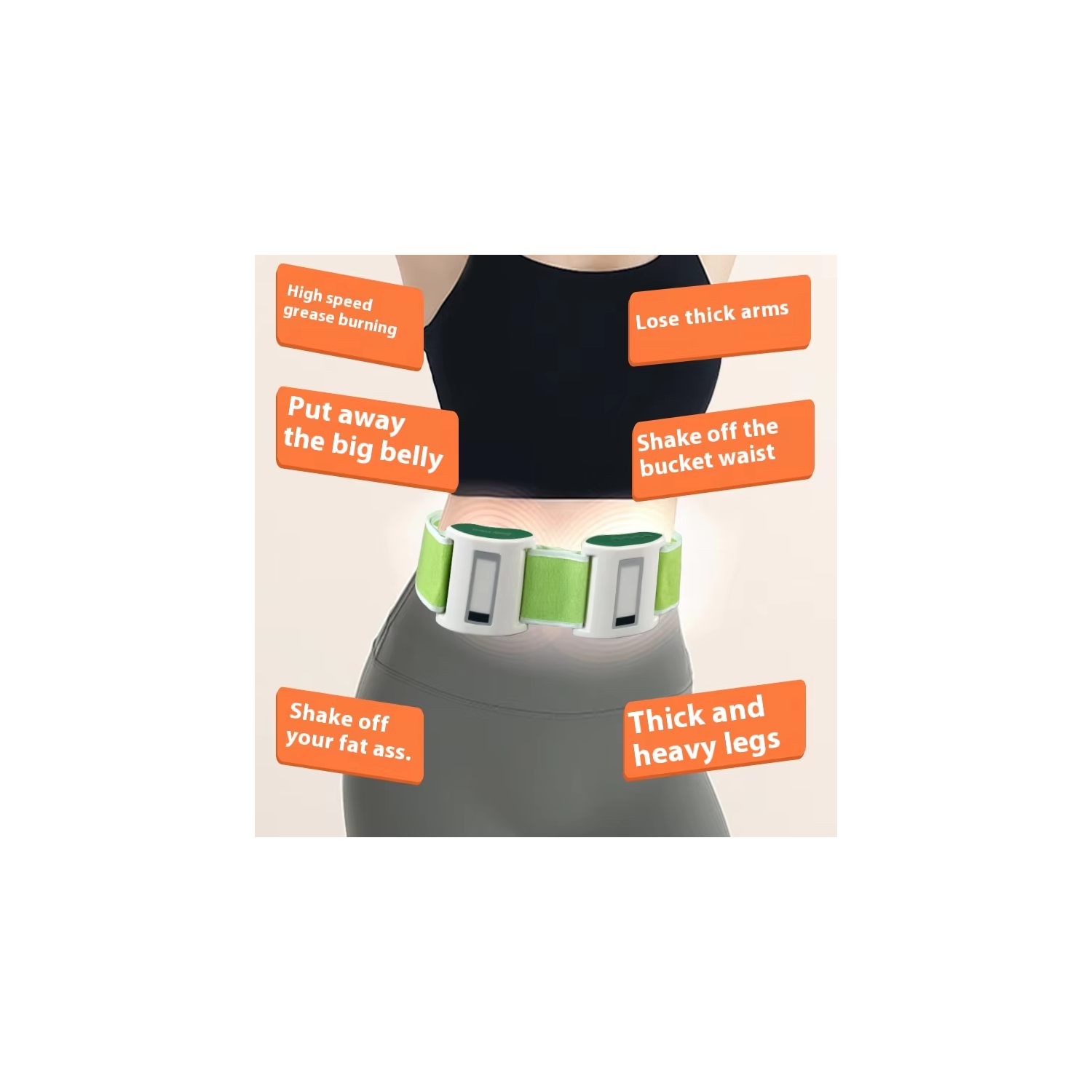 Lazy Fat-Reducing Machine Heated Massage Belt & Body Slimming Device for Belly Arm and Waist Massager