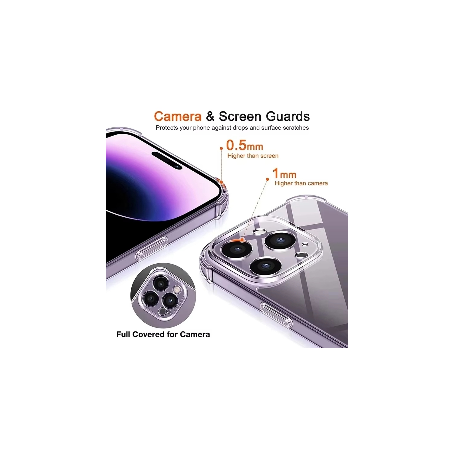 Étui antichoc souple transparent Luxury Noble pour iPhone 16 Plus - Transparent