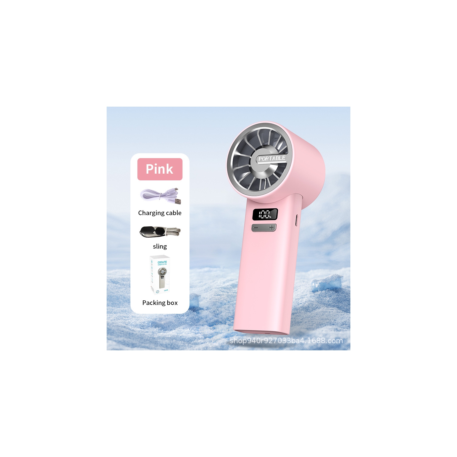 2025 new handheld portable cool cooling fan desktop semiconductor turbine high-speed mini fan bladeless design cooler-pink small air gun