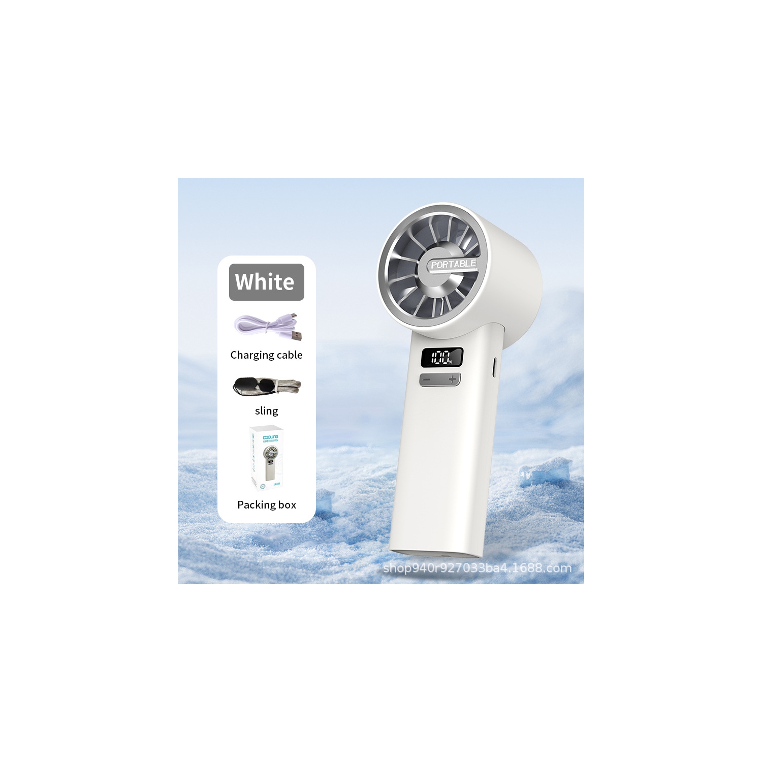 2025 new handheld portable cool cooling fan desktop semiconductor turbine high-speed mini fan bladeless design cooler-white small air gun