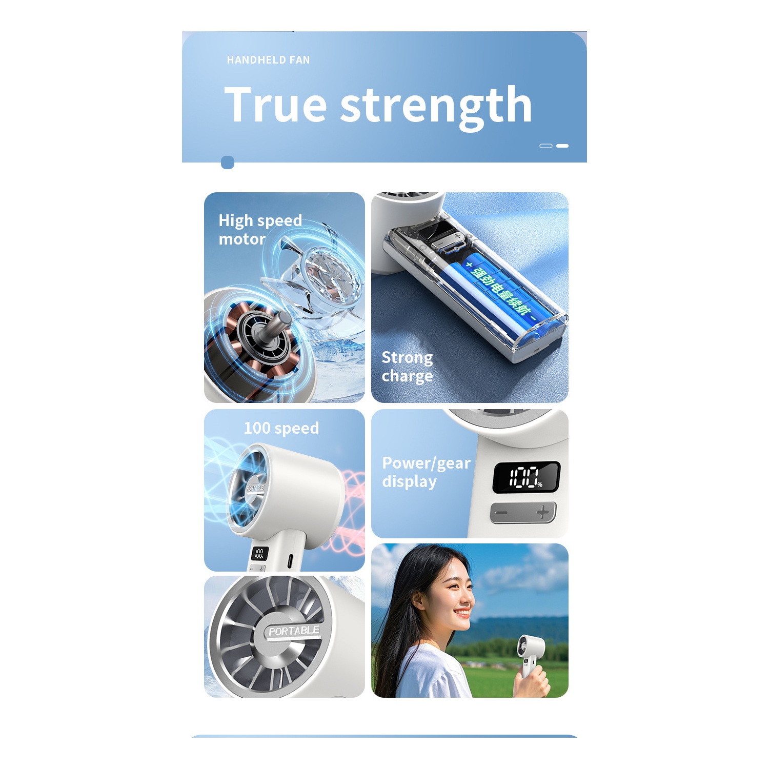 2025 new handheld portable cool cooling fan desktop semiconductor turbine high-speed mini fan bladeless design cooler-white small air gun