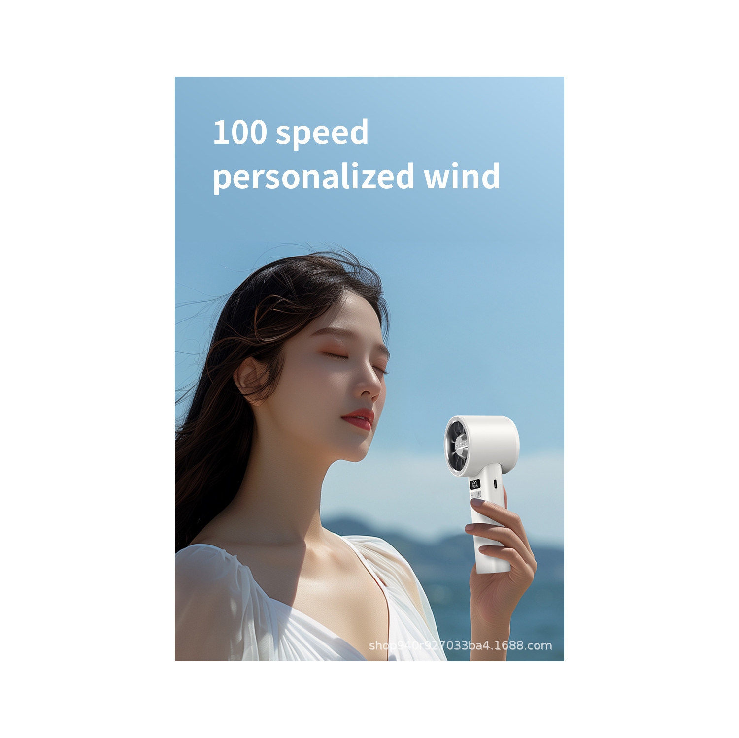 2025 new handheld portable cool cooling fan desktop semiconductor turbine high-speed mini fan bladeless design cooler-white small air gun