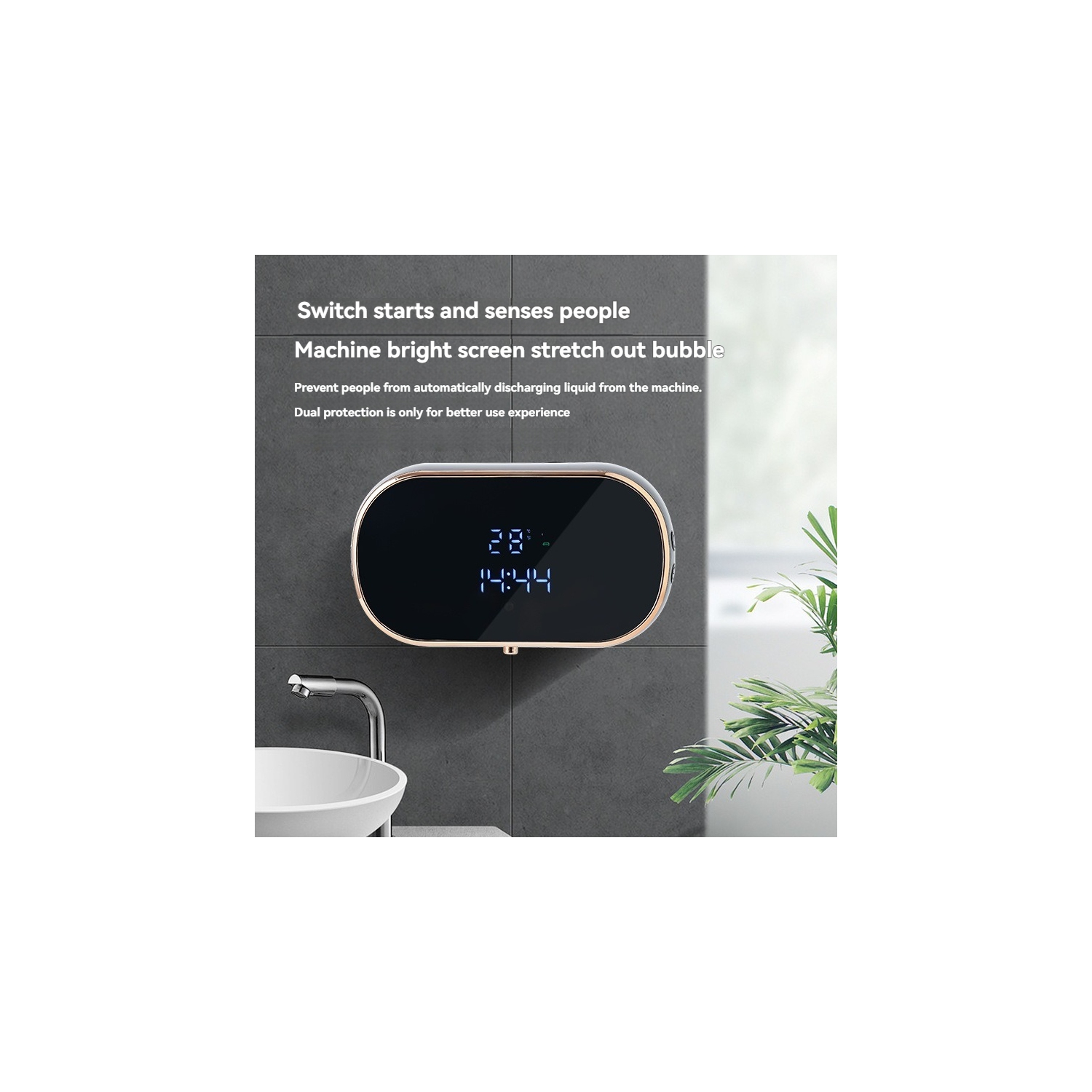 Distributeur automatique de savon, étanche à la pluie, distributeur automatique de savon moussant à induction mural sans couture de 350 ml, adapté