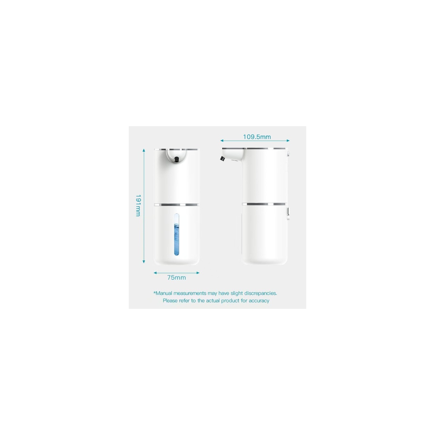 Distributeur de savon à capteur, distributeur automatique de savon pour les mains en mousse, étanche IPX5, chargement USB, réglage de capacité à 4