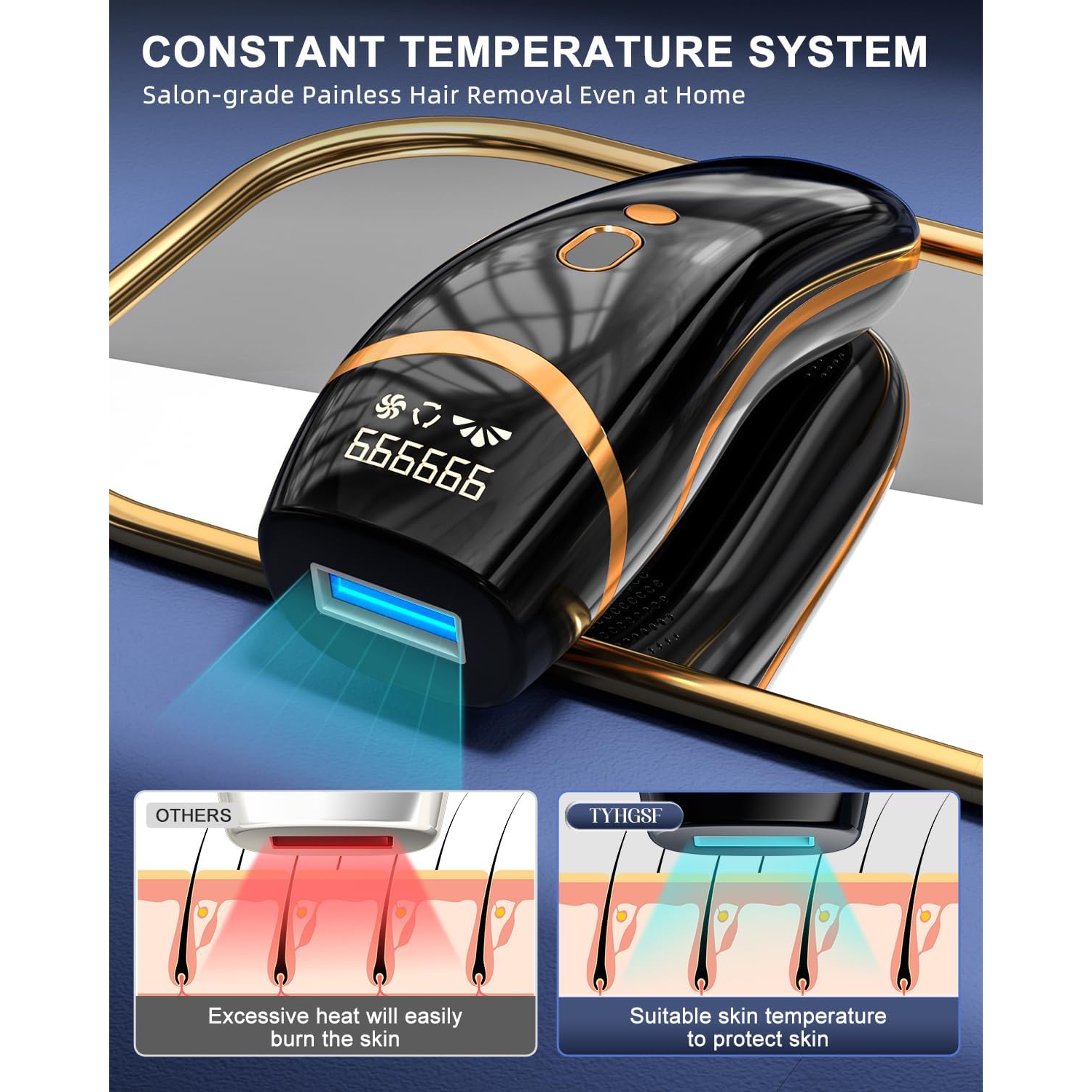 Laser Hair Removal,IPL Hair Removal Permanent for Women and Men,Hair Removal Device 999999 Flashes at-Home for Facial Legs Arms Whole Body