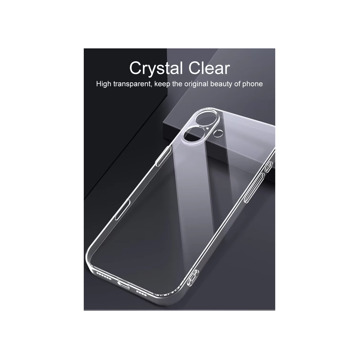 Étui souple transparent antichoc Luxury Noble pour iPhone 16e - Transparent