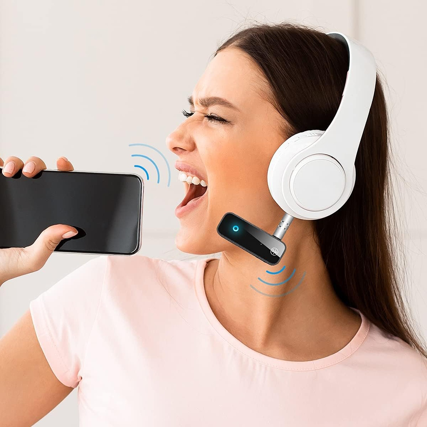 JXTZ Aux Bluetooth Adapter for Car, 2 in 1 Bluetooth Transmitter and Receiver for Car Home Stereo System