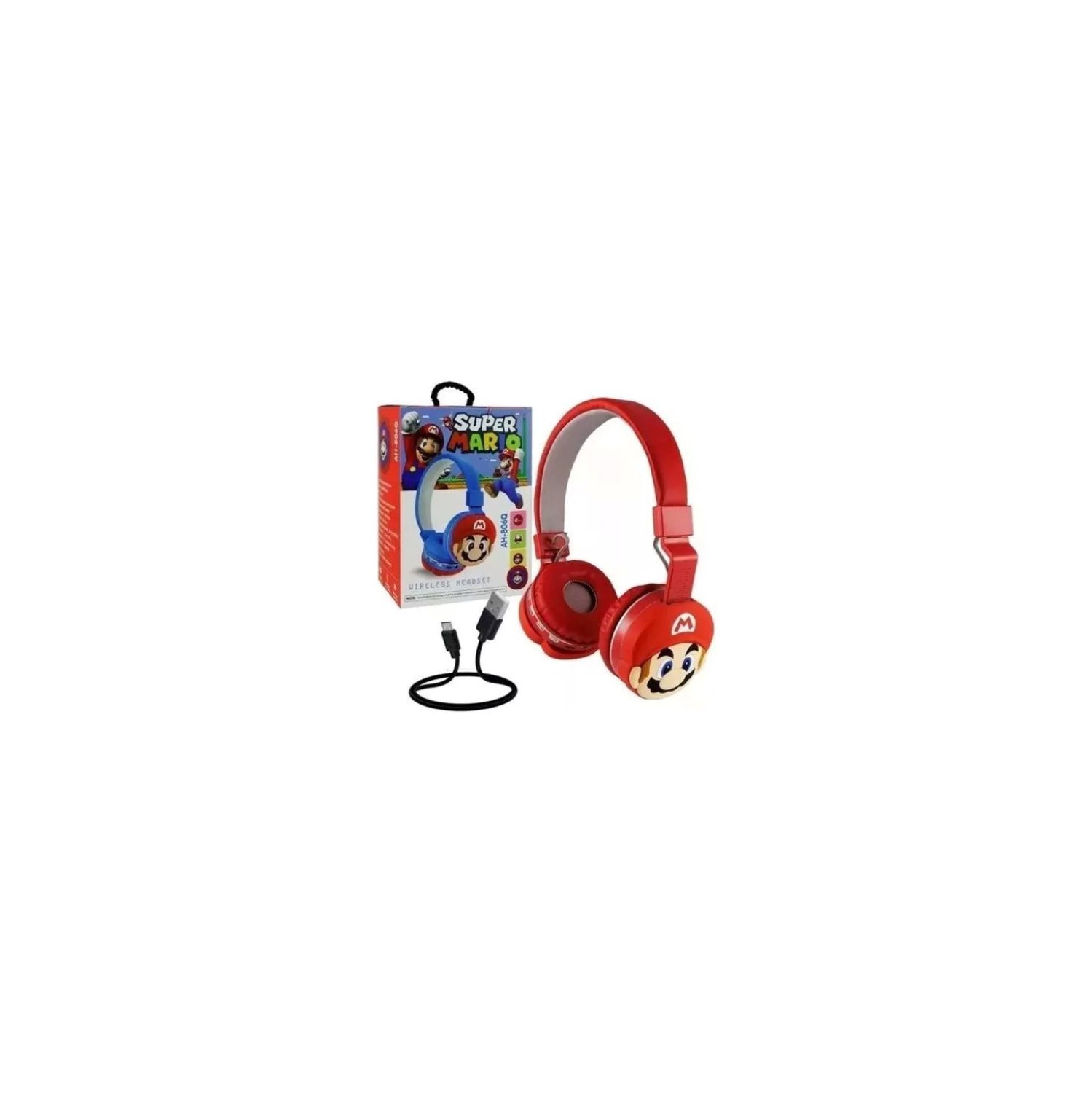 Soyto 2024 Mario AH806Q wireless headset kids headphone cute cartoon earphones BT earphone headphones for Kids