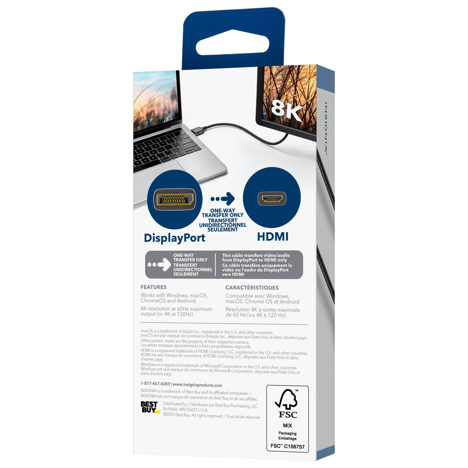 Câble DisplayPort 1.4 à HDMI Ultra HD 8K de 1,83 m d'Insignia - Exclusivité Best Buy