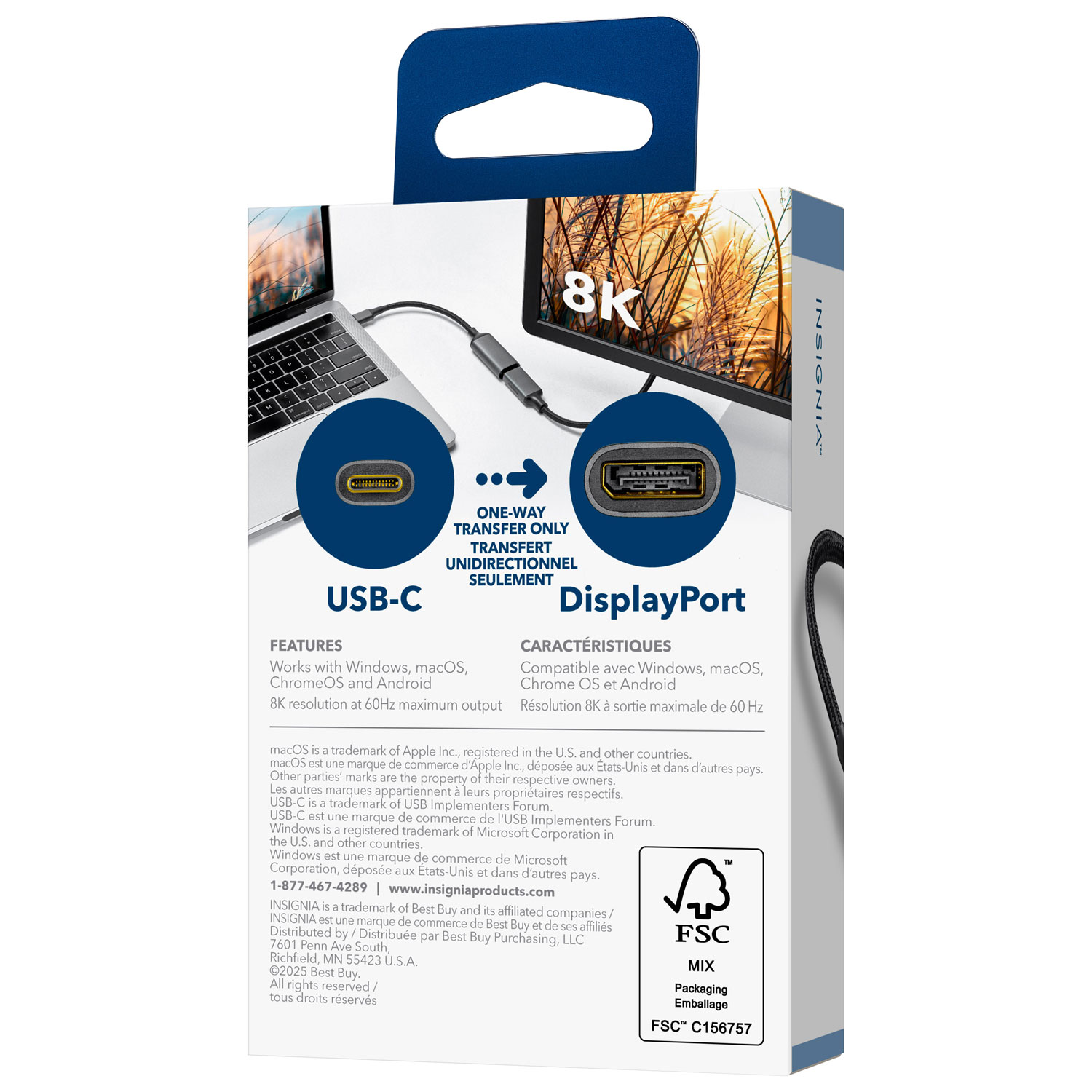 Adaptateur 8K USB-C à DisplayPort 1.4 d'Insignia - Exclusivité Best Buy