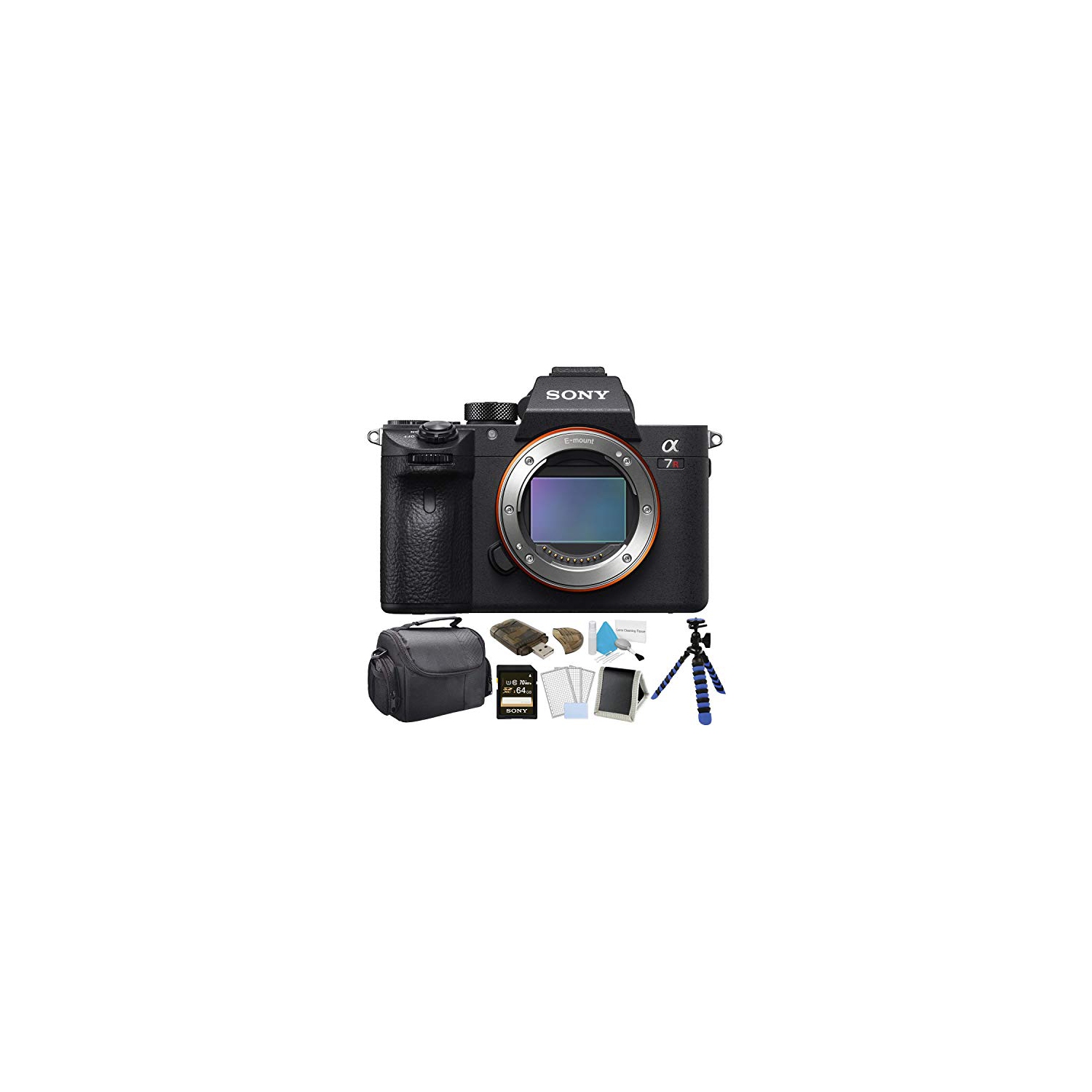 Open Box - Sony Alpha a7R III Mirrorless Digital Camera Bundle with 64GB Memory Card + LCD Screen Protectors+ Carrying Case + More