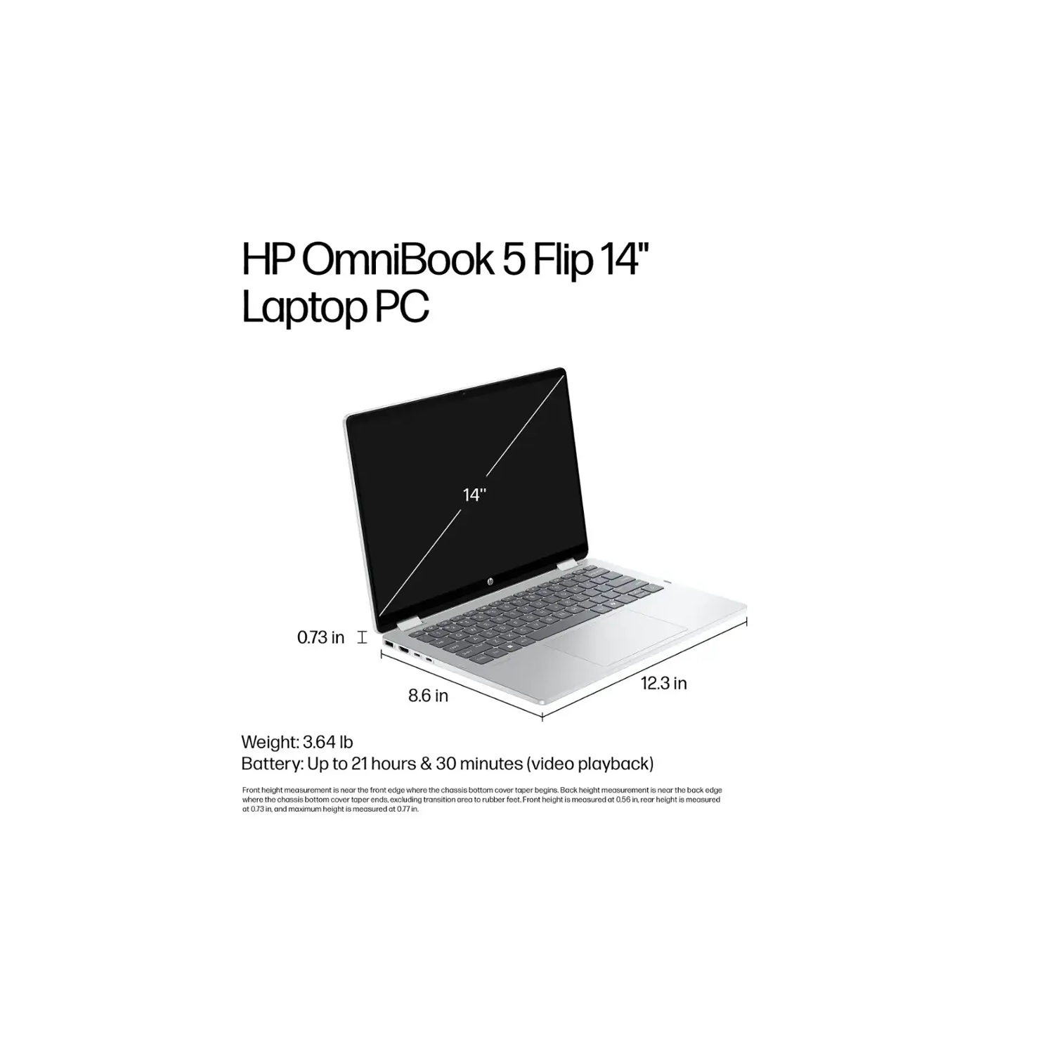 HP OmniBook 5 Flip 2-in-1 14" 2K IPS TouchScreen Laptop, Intel Core 7, 16GB LPDDR5 512GB SSD, AI Copilot, Long Battery Life, Wi-Fi 6E, Win 11 Home,