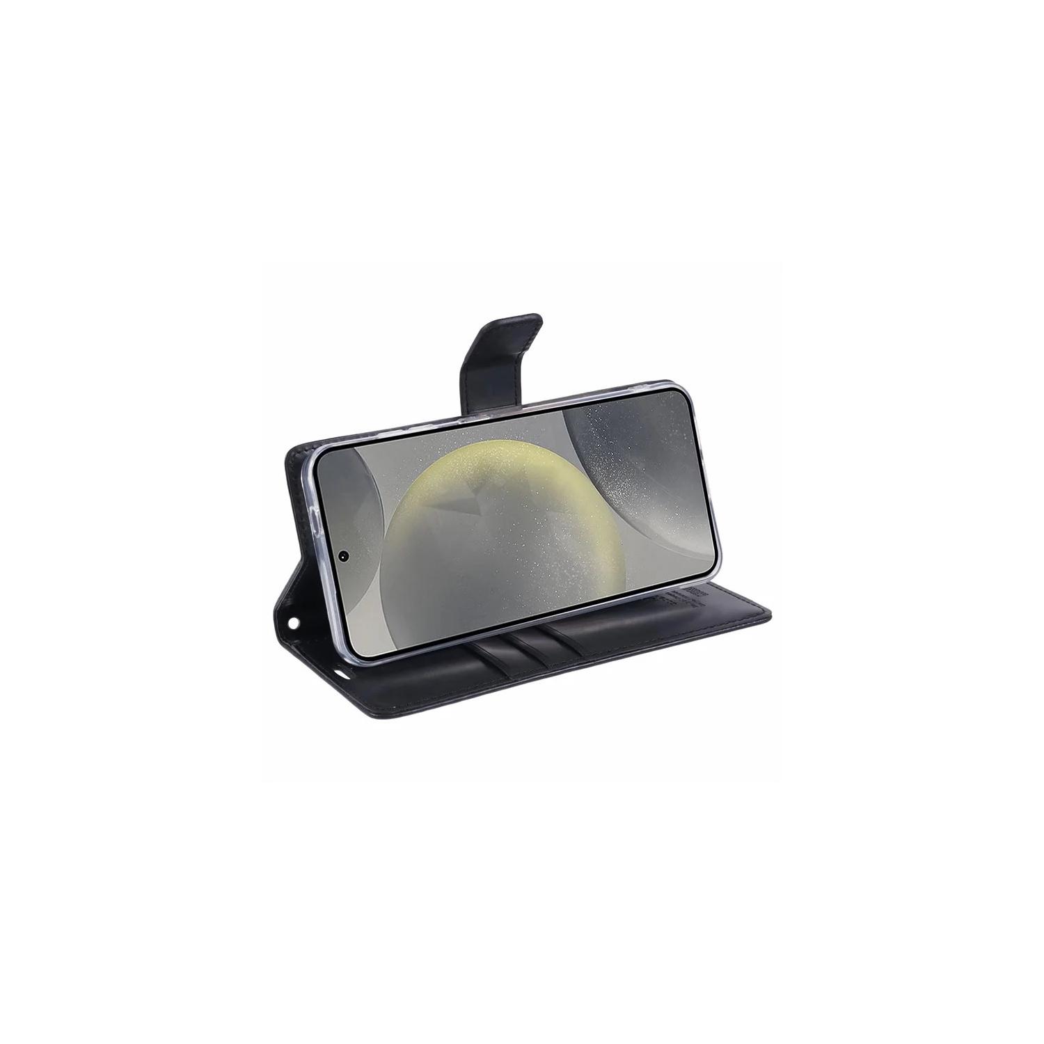 TopSave Goospery – Fente pour carte Bluemoon avec pince magnétique, rabat en cuir pour Samsung Galaxy S25 Edge 6,7 po, noir