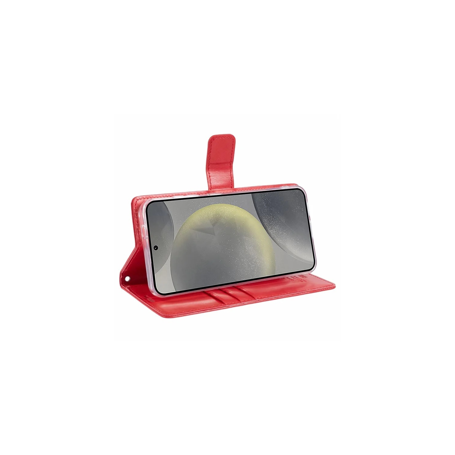TopSave Goospery – Fente pour carte Bluemoon avec pince magnétique, rabat en cuir pour Samsung Galaxy S25 Edge 6,7&nbsp;po, rouge