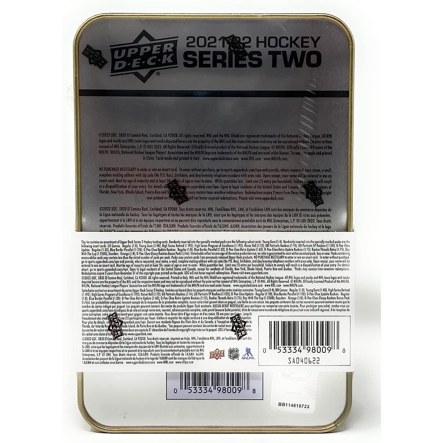 2021-22 Upper Deck Series 2 Hockey Cards Tin