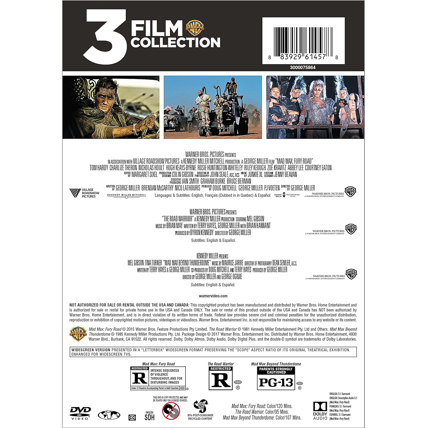 3 Film Collection: Mad Max [DVD]