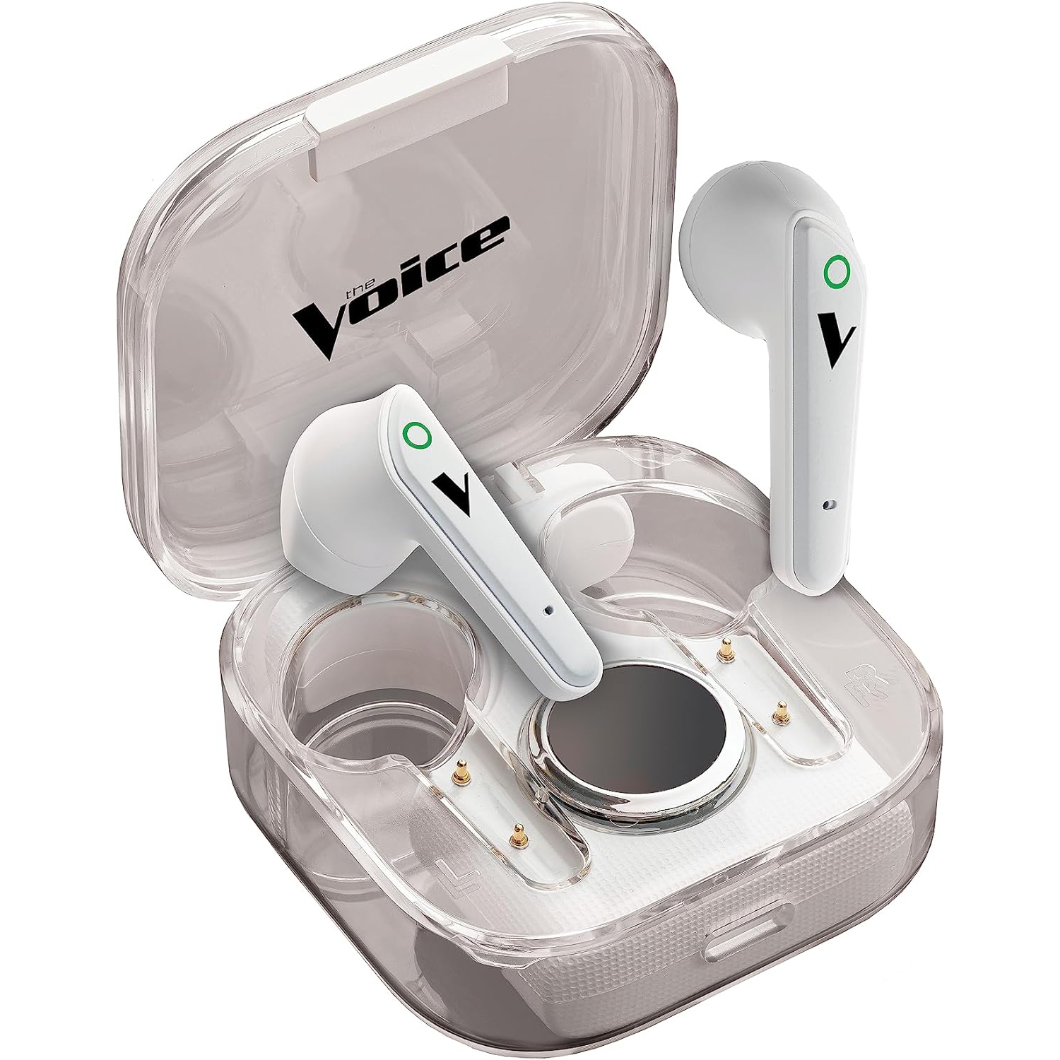 Écouteurs boutons stéréo 100 % sans fil avec microphone Duo de The Voice - Blanc [Électronique]