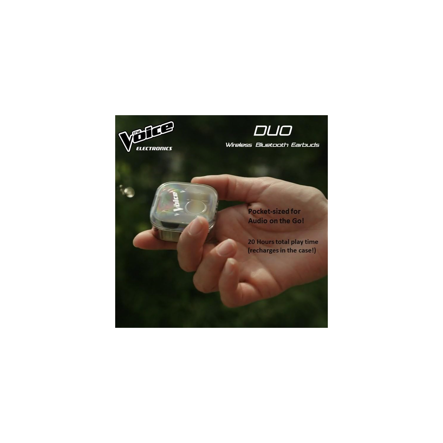 Écouteurs boutons stéréo 100 % sans fil avec microphone Duo de The Voice - Blanc [Électronique]