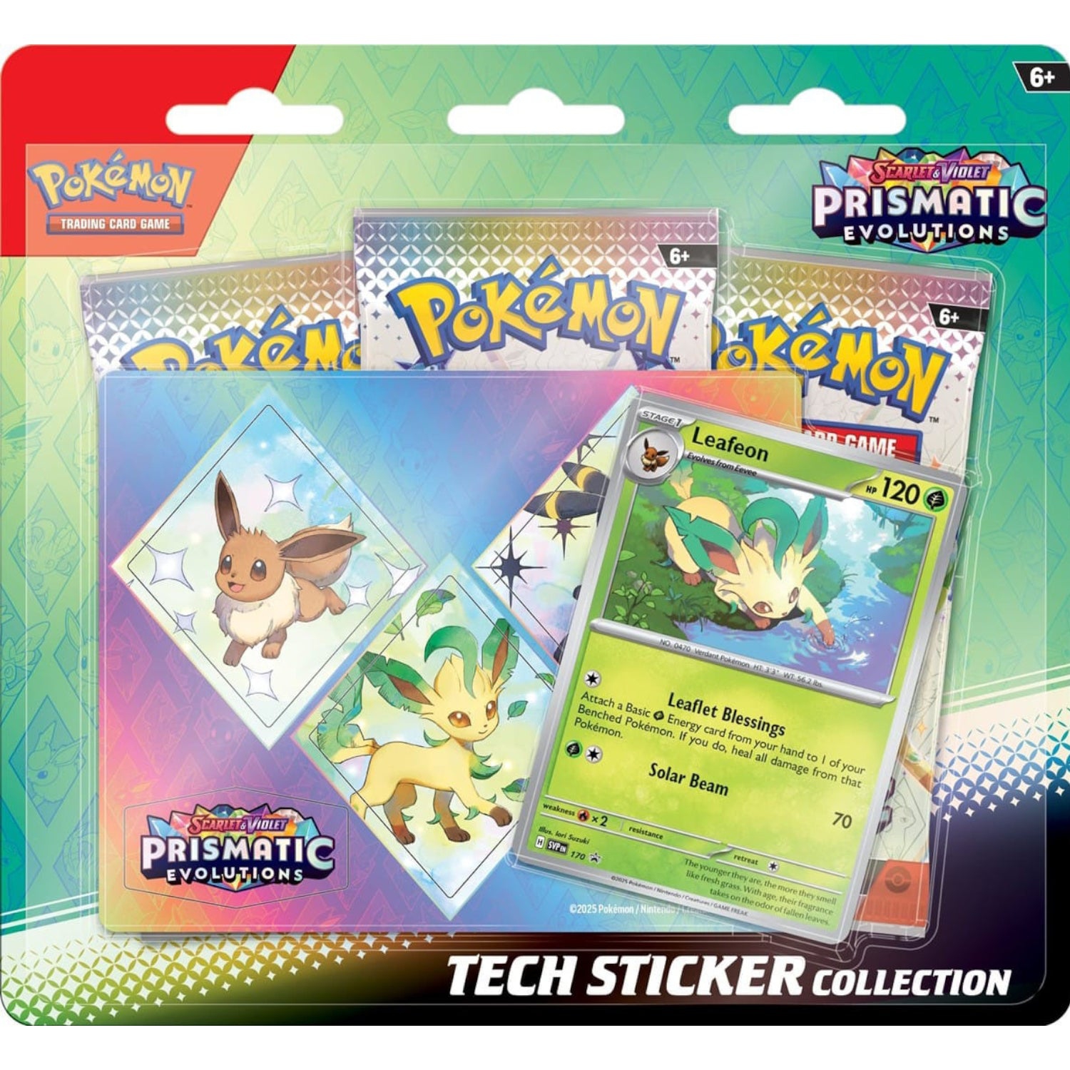 Pokemon TCG: Scarlet & Violet Prismatic Evolutions Tech Sticker Collection - Leafeon