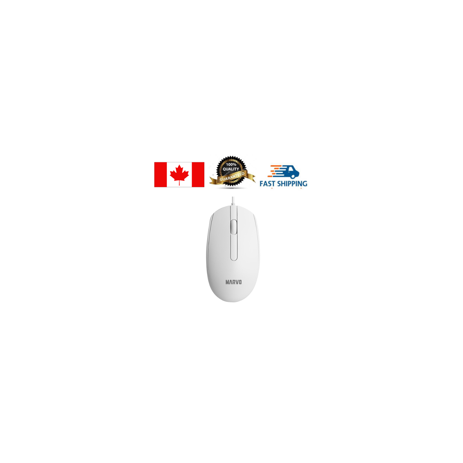Marvo MS003 Wired 3D 1000DPI Office Mouse_White