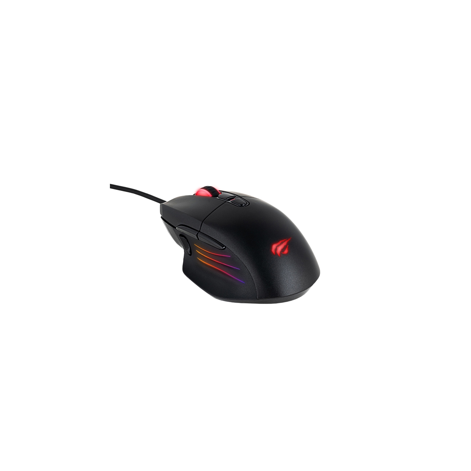 Havit MS1013 Wired RGB colorful breathing light, Six gears up to 10000DPI, 8 Buttons gaming mouse_Black