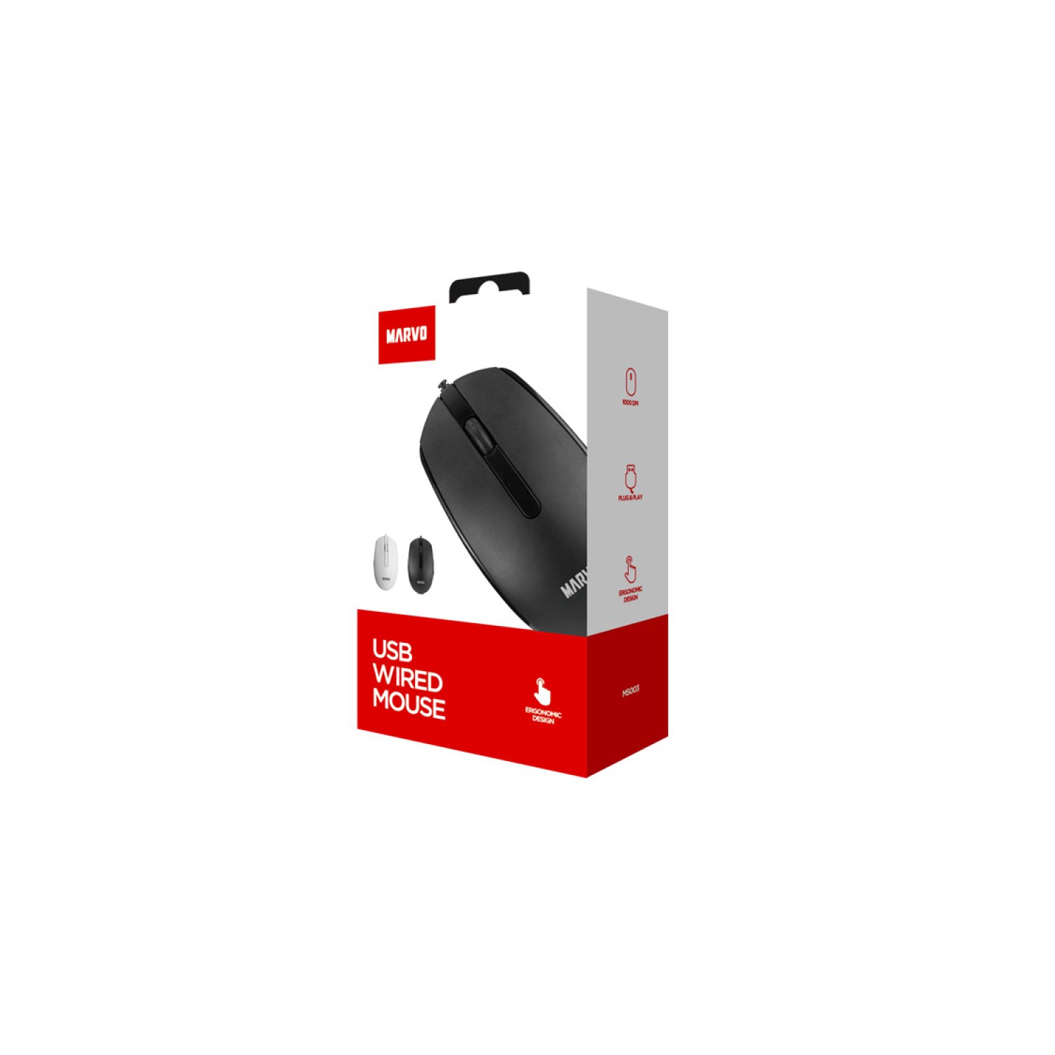 Marvo MS003 Wired 3D 1000DPI Office Mouse_Black