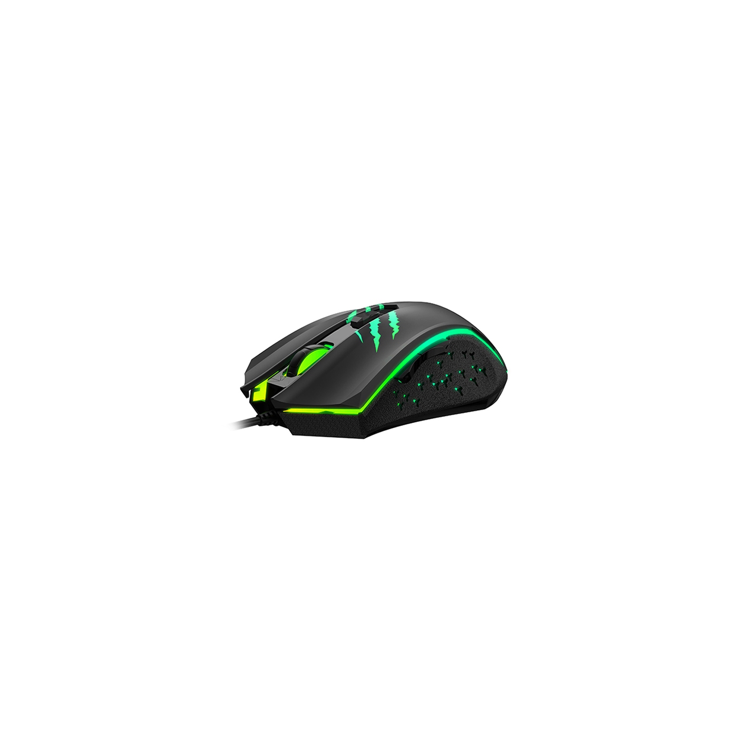 Havit MS1027 USB2.0 wired 2400DPI with cool breathing Rainbow LED light design 6 buttons gaming mouse_Black