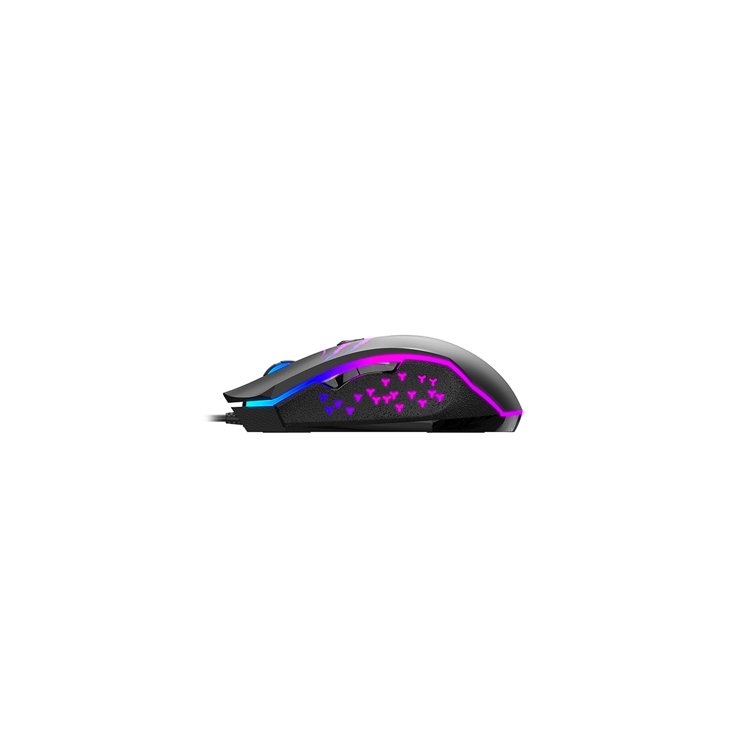 Havit MS1027 USB2.0 wired 2400DPI with cool breathing Rainbow LED light design 6 buttons gaming mouse_Black