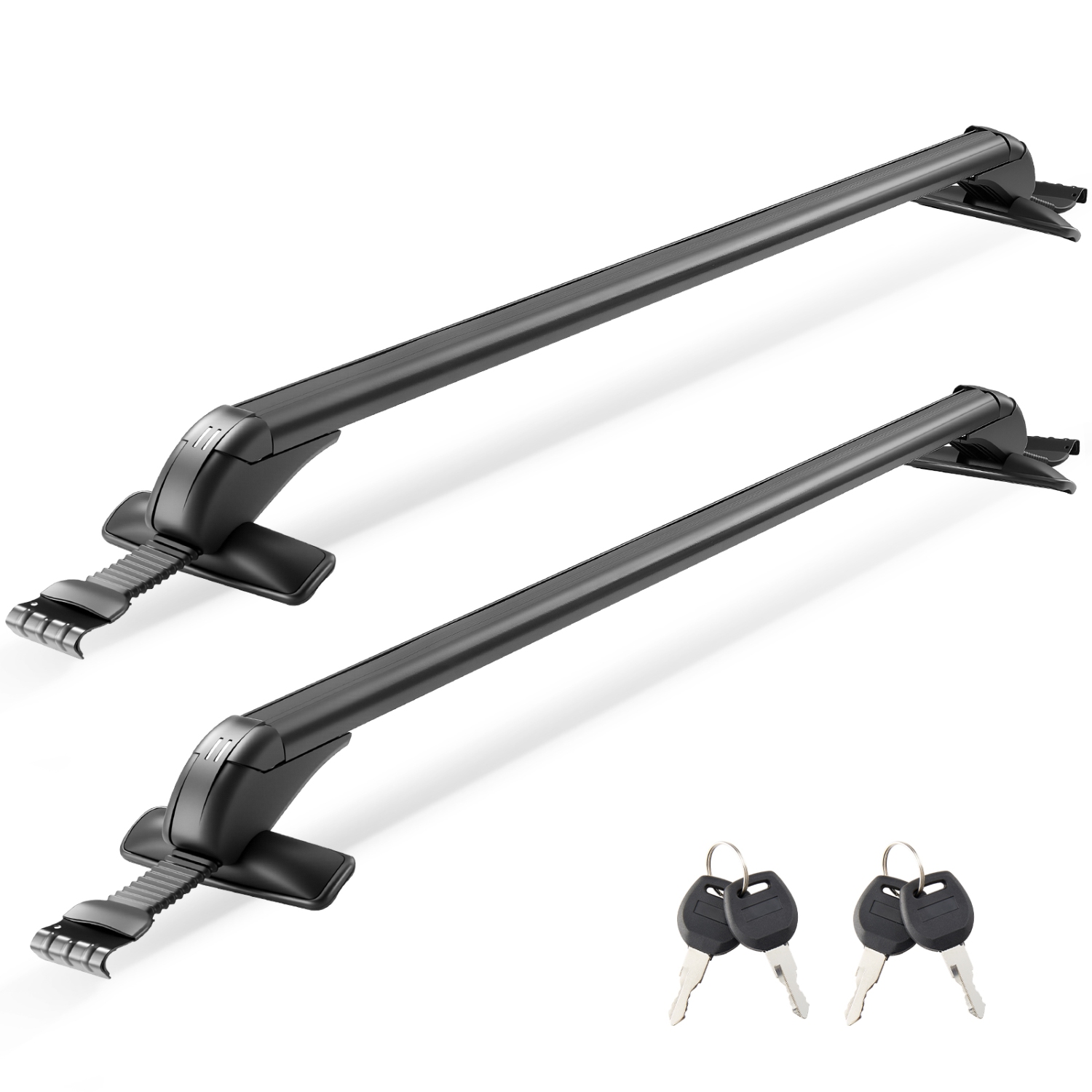 VEVOR 165lbs Capacity Roof Rack Cross Bars, Fit for Naked Roofs Without Raised Rails/Flush Rail/Black Moldings, Lockable Aluminum Crossbar Racks Roof