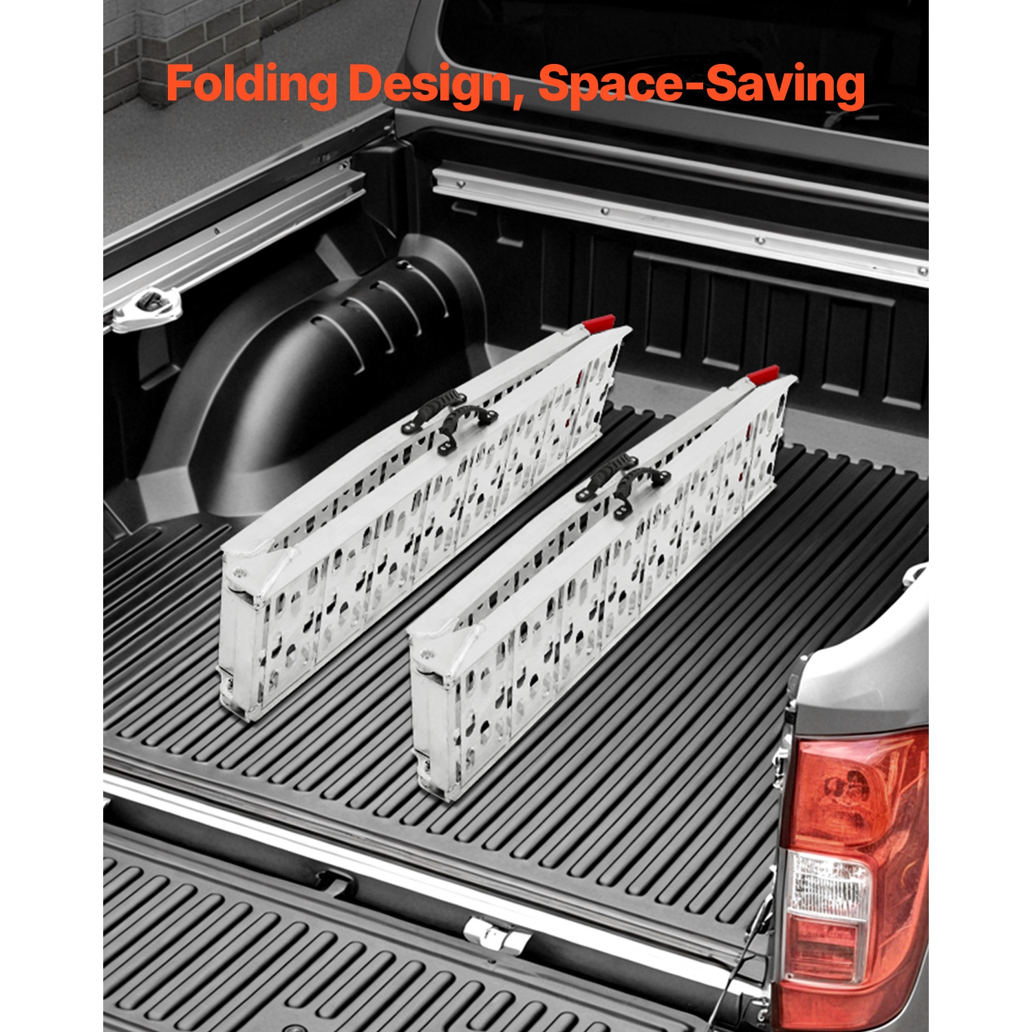 VEVOR 1500 lbs Aluminum Ramps, 2Pcs Heavy-duty Ramps with Wider Ramp Surface, Universal Stable Loading Ramp with Handles, Fit for ATV, UTV,