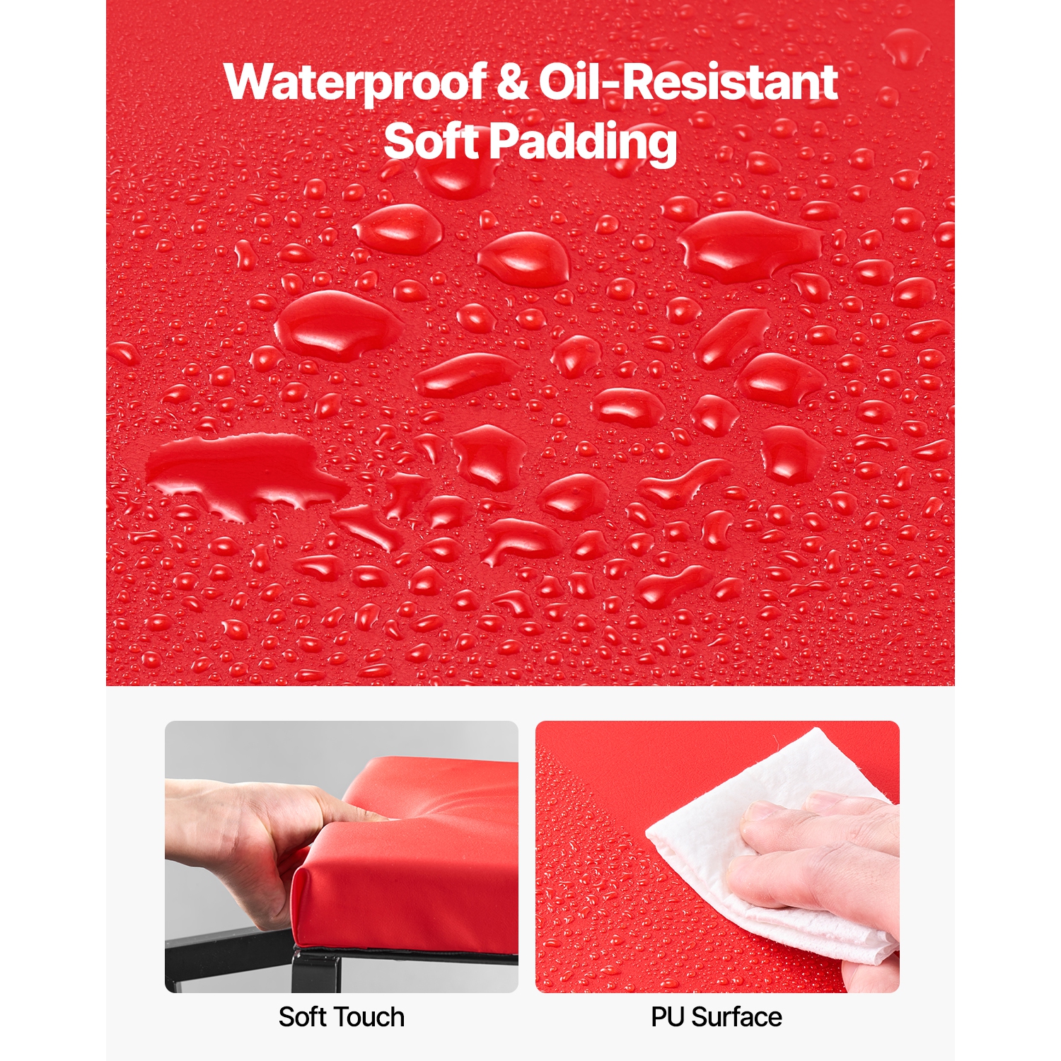 VEVOR 300lbs Capacity Mechanic Stool, Garage Seat/Work Stool with Wheels, 360° Rolling Stool with Tool Tray, Mechanics Creeper Seat/Step Stool, for