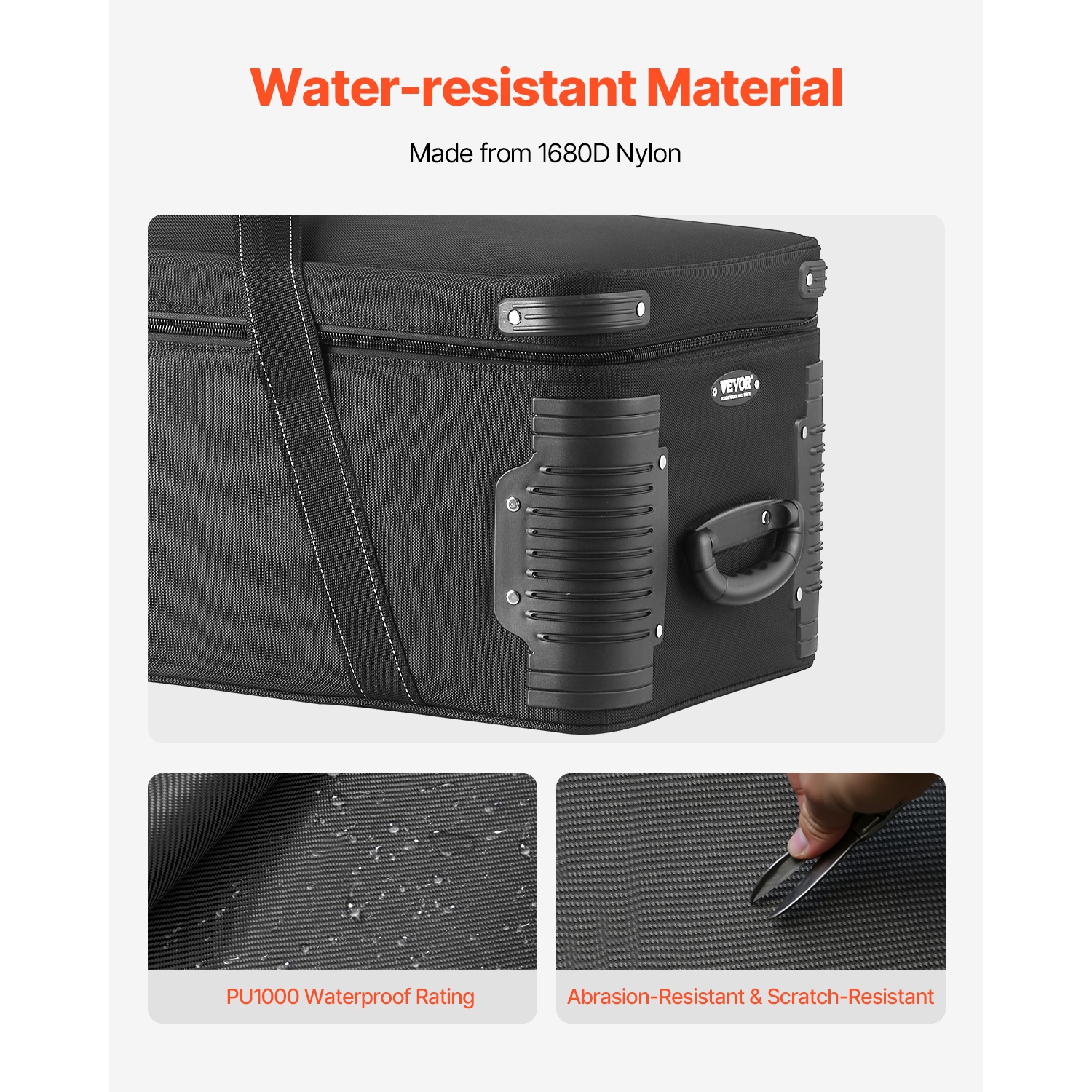 VEVOR 39.37 x 14.96 x 12.60 in Studio Equipment Trolley Case, Rolling Camera Bag, Carrying Bag with Wheels Straps Padded Compartment Handle, for