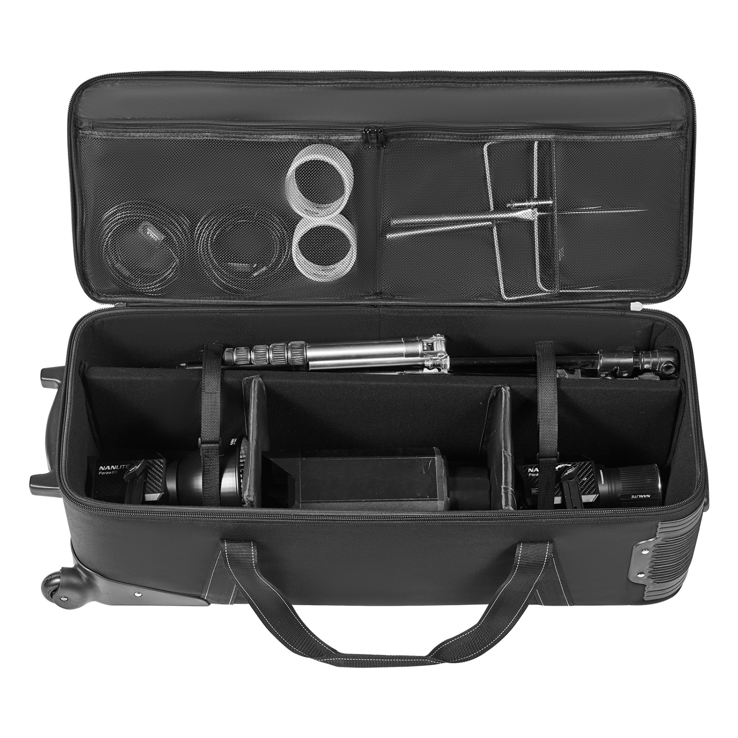 VEVOR 35.83 x 11.81 x 14 in Studio Equipment Trolley Case, Rolling Camera Bag, Carrying Bag with Wheels Straps Padded Compartment Handle, for Light