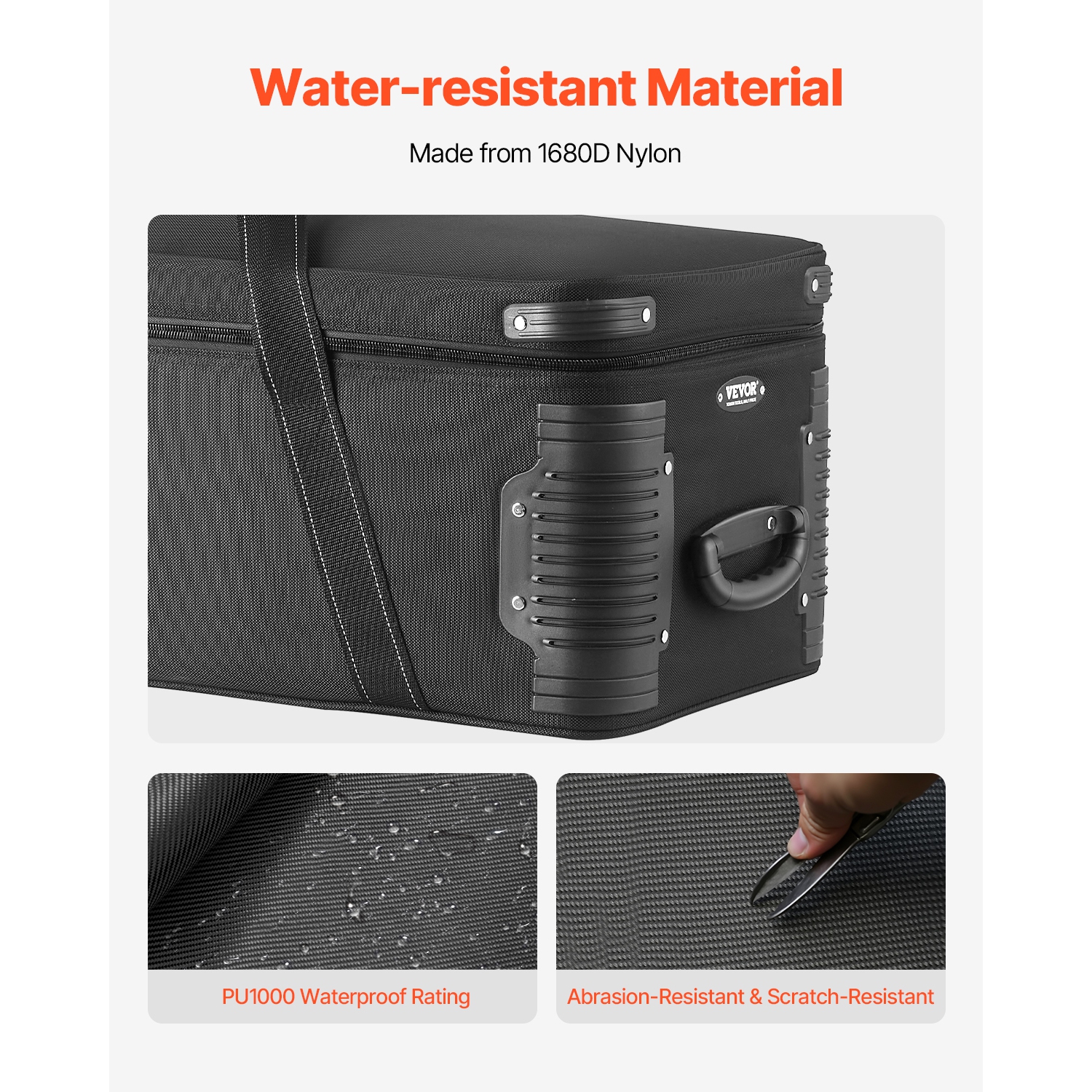 VEVOR 51.57 x 14.37 x 14.96 in Studio Equipment Trolley Case, Rolling Camera Bag, Carrying Bag with Wheels Straps Padded Compartment Handle, for