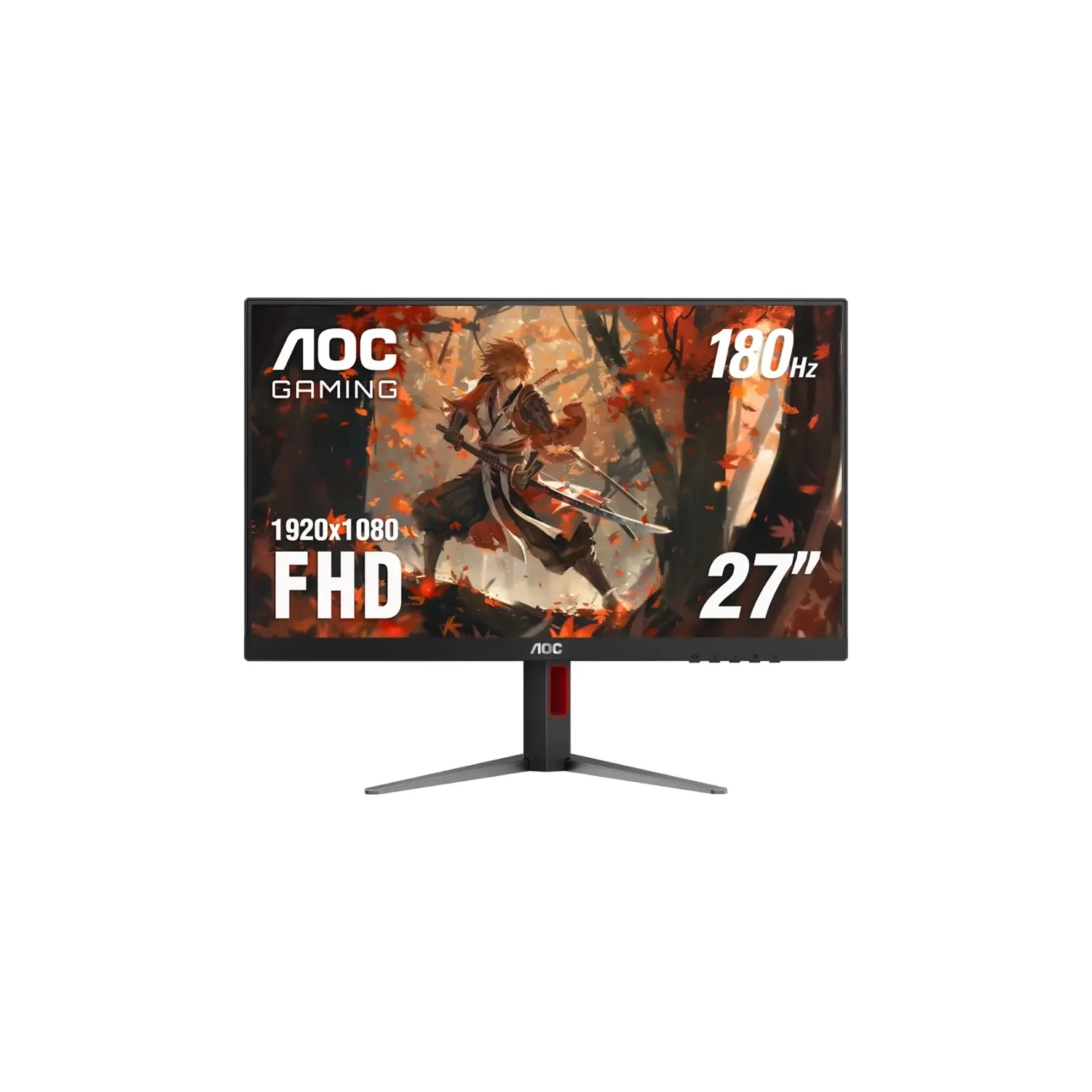 AOC C27G4X, 27" Curved Gaming Monitor, Full HD 1080p, 180Hz Refresh Rate, 0.5ms Response Time, VA Panel, HDR10, FreeSync, HDMI & DisplayPort, Black
