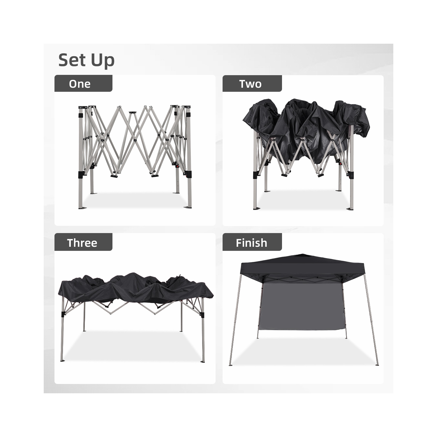 Ainfox 8ftx10ft Pop Up Canopy Tent With 1/2 SideWall