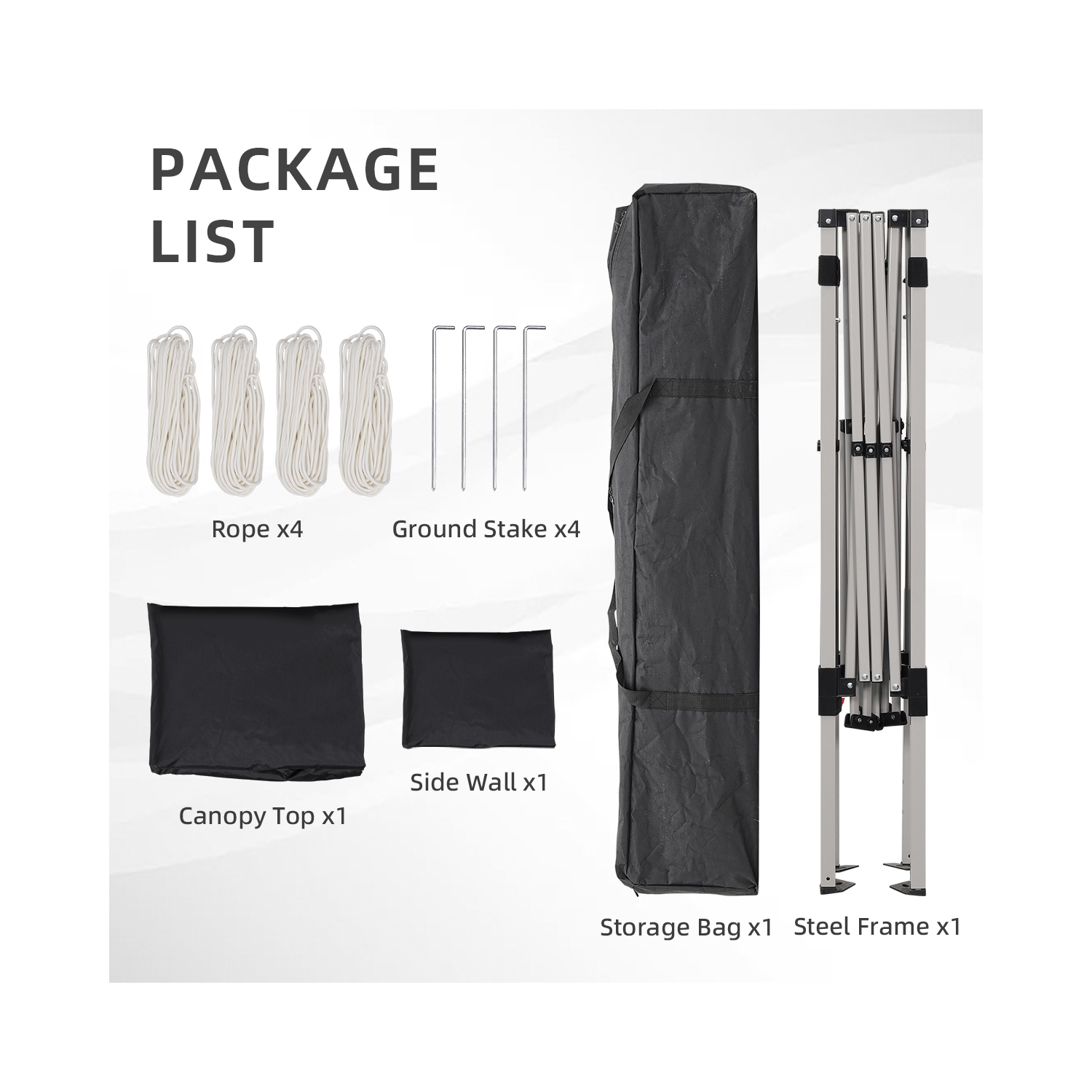 Ainfox 8ftx10ft Pop Up Canopy Tent With 1/2 SideWall