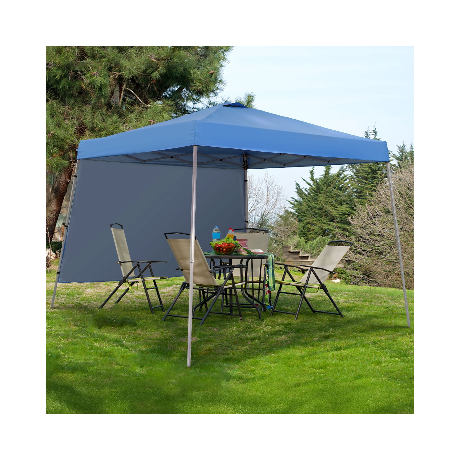 Ainfox 8ftx10ft Pop Up Canopy Tent With 1/2 SideWall