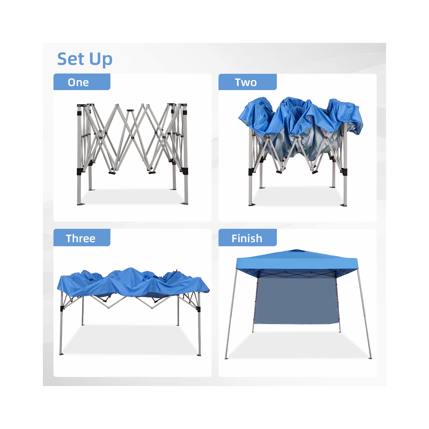 Ainfox 8ftx10ft Pop Up Canopy Tent With 1/2 SideWall
