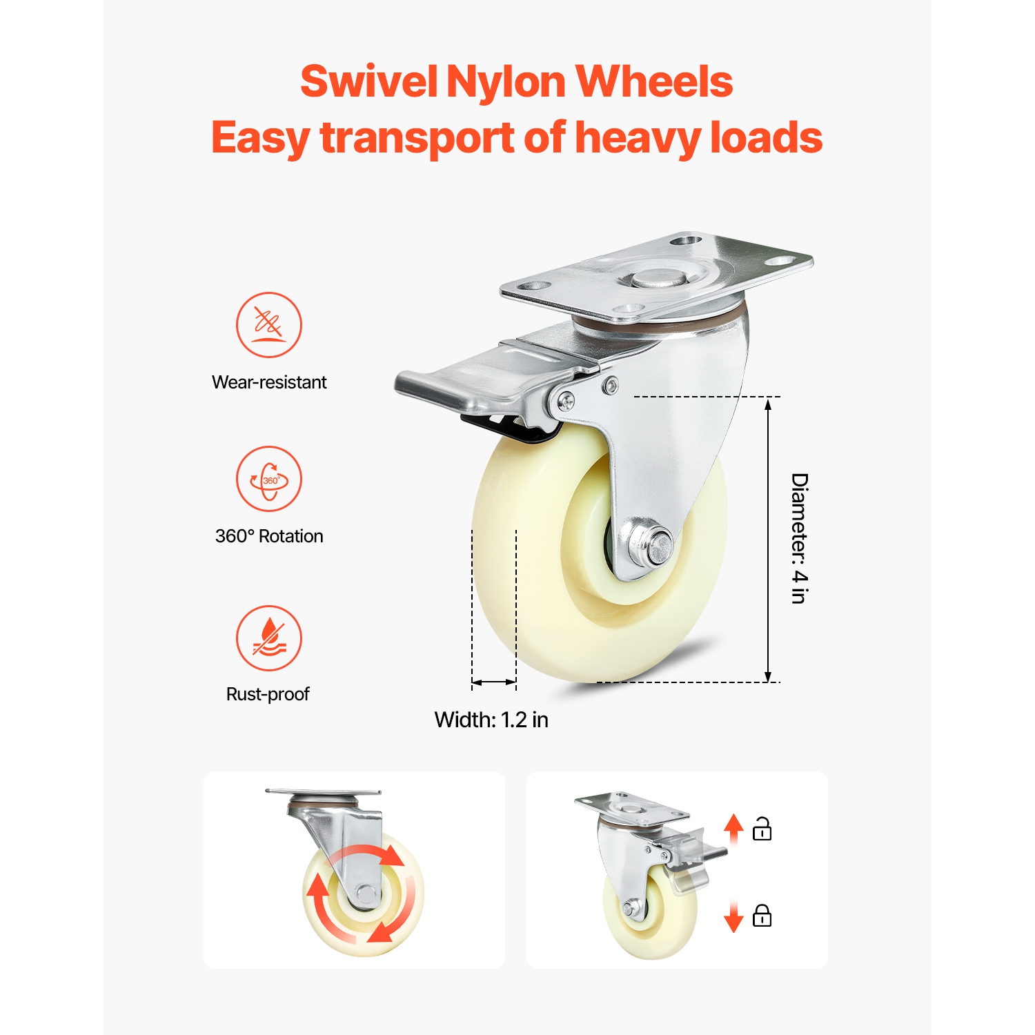 VEVOR 1000 lbs Watercraft PWC Dolly, Load Capacity, Jet Ski Stand PWC Cart for Moving Watercraft, Adjustable Bunks with 4 Casters & 2 Brakes,