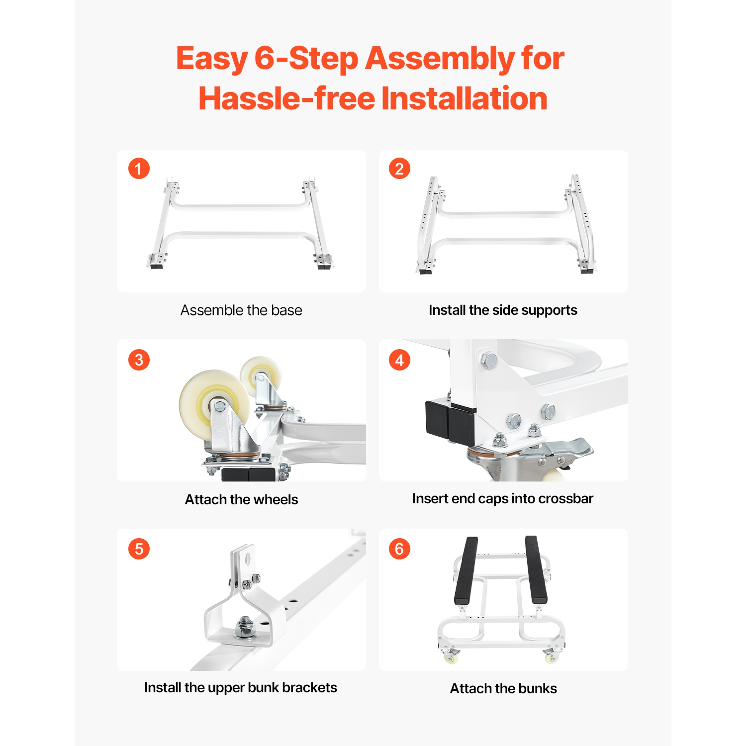 VEVOR 1000 lbs Watercraft PWC Dolly, Load Capacity, Jet Ski Stand PWC Cart for Moving Watercraft, Adjustable Bunks with 4 Casters & 2 Brakes,