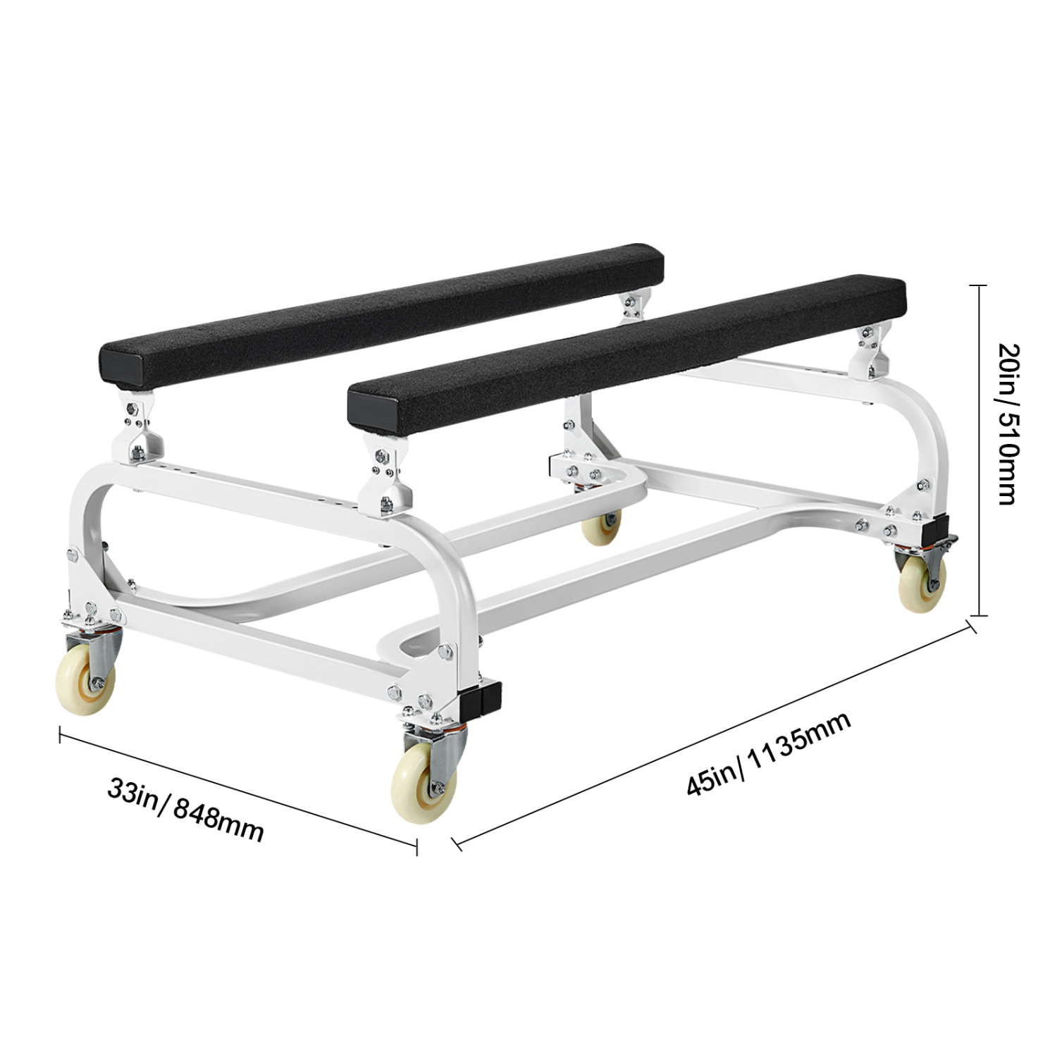 VEVOR 1000 lbs Watercraft PWC Dolly, Load Capacity, Jet Ski Stand PWC Cart for Moving Watercraft, Adjustable Bunks with 4 Casters & 2 Brakes,