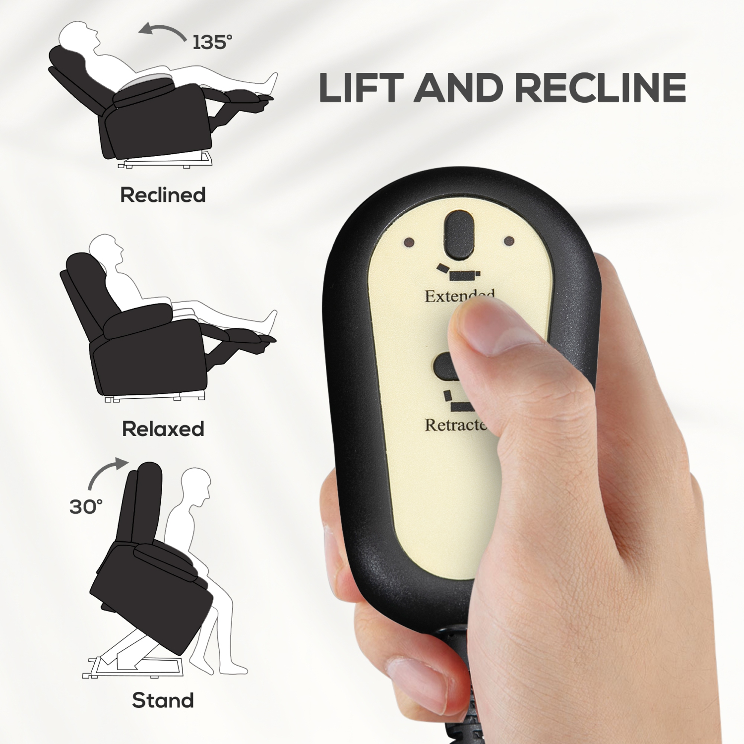 Fauteuil inclinable électrique de HOMCOM, fauteuil électrique pour personnes âgées, canapé inclinable rembourré avec télécommande, pochettes