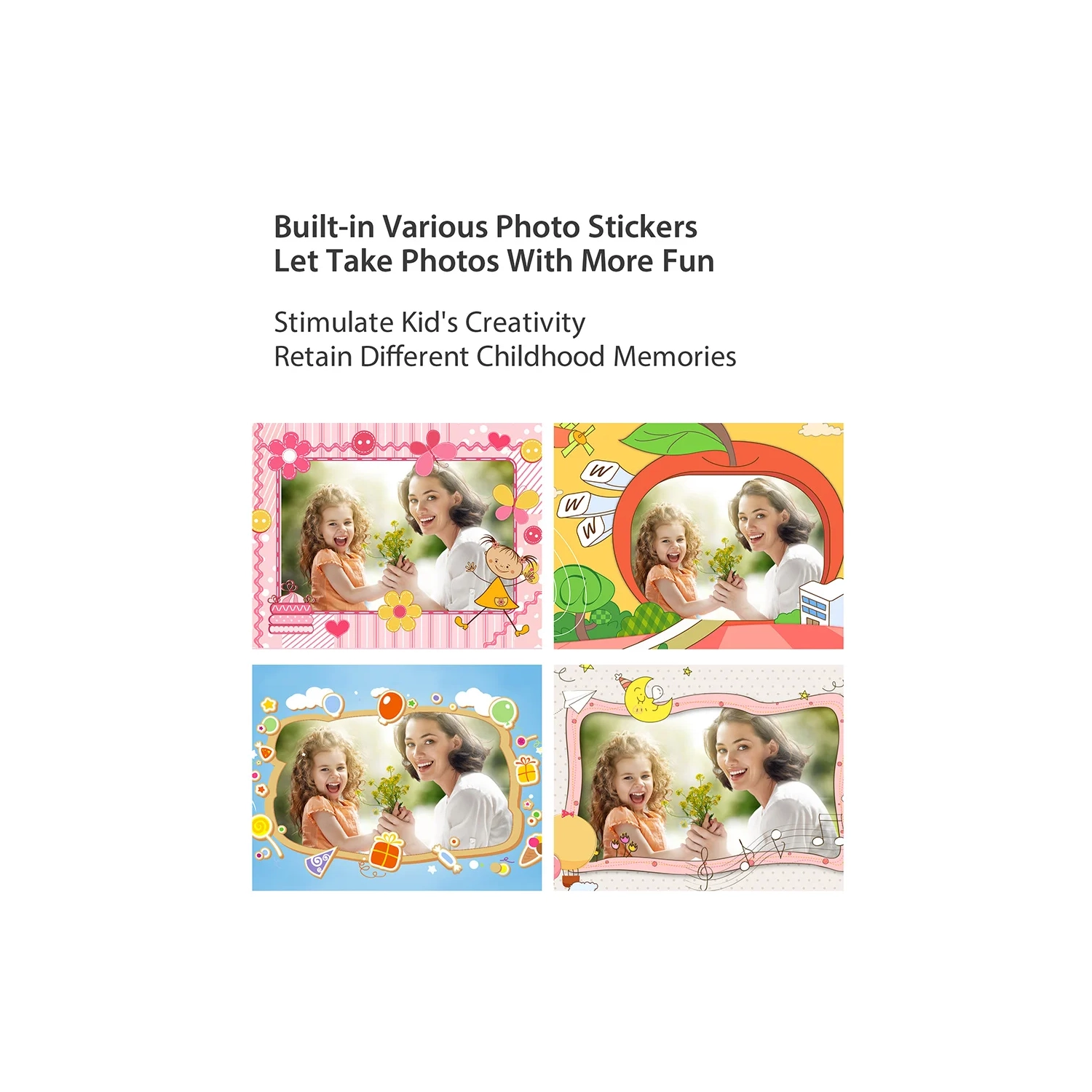 Digital HD Children's Mini Camera Student Home Camera Toy Children's Cartoon Camera 1080P - Pink