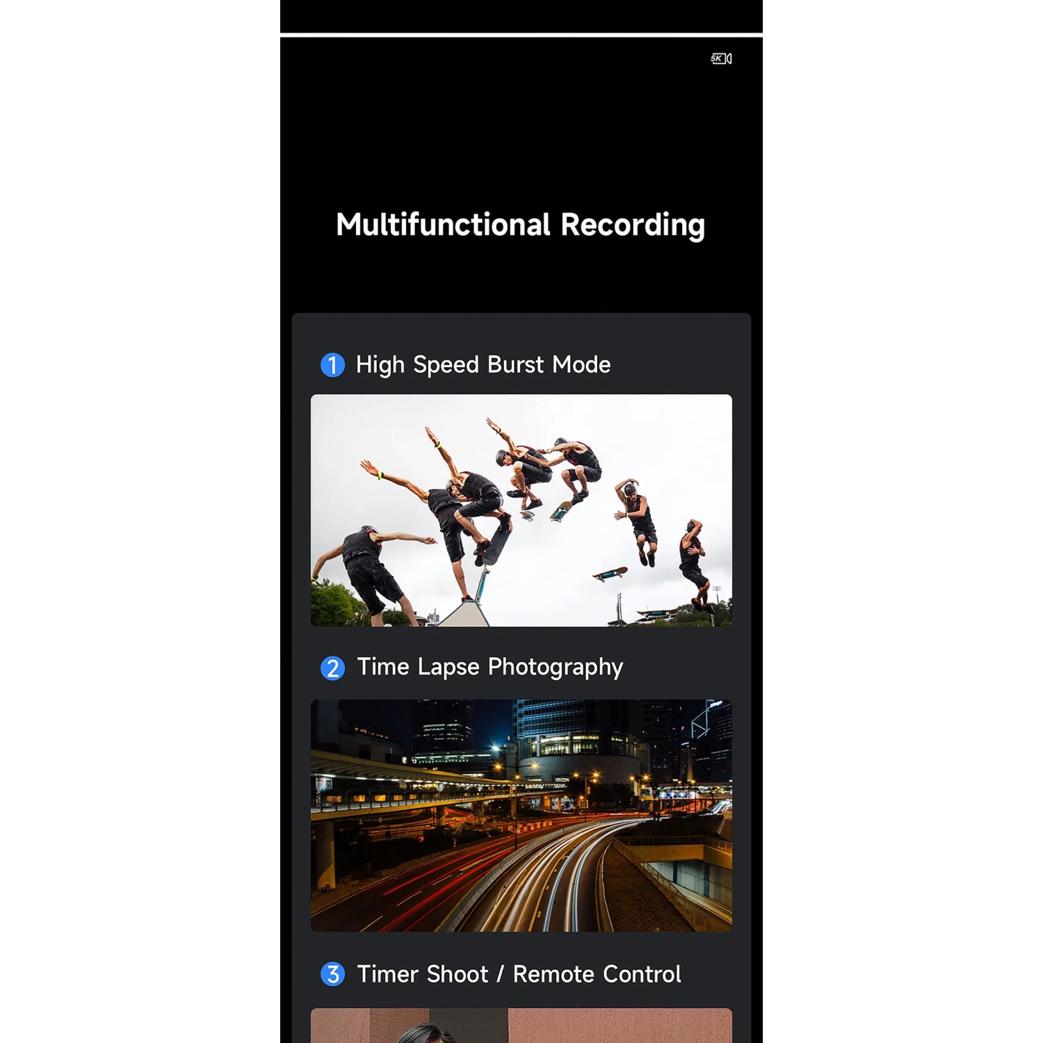 5K HD digital outdoor DV recorder shooting handheld camera home digital video camera 16x zoom, 6-axis anti-shake-270 rotation touch screen-64G memory