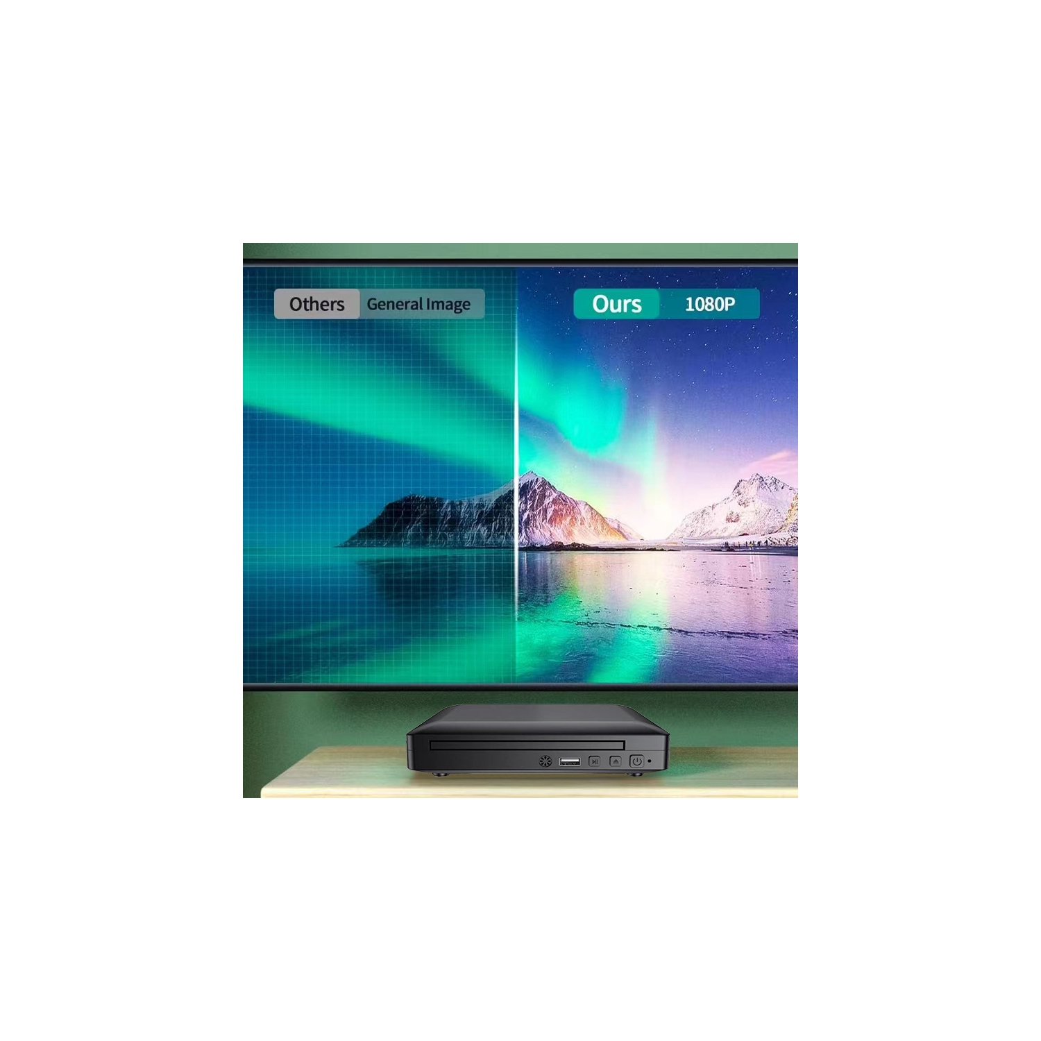 Lecteur DVD HD Lecteur VCD Lecteur CD Home USB Lecteur VCD HD Lecteur CD Interface USB 360° stéréo