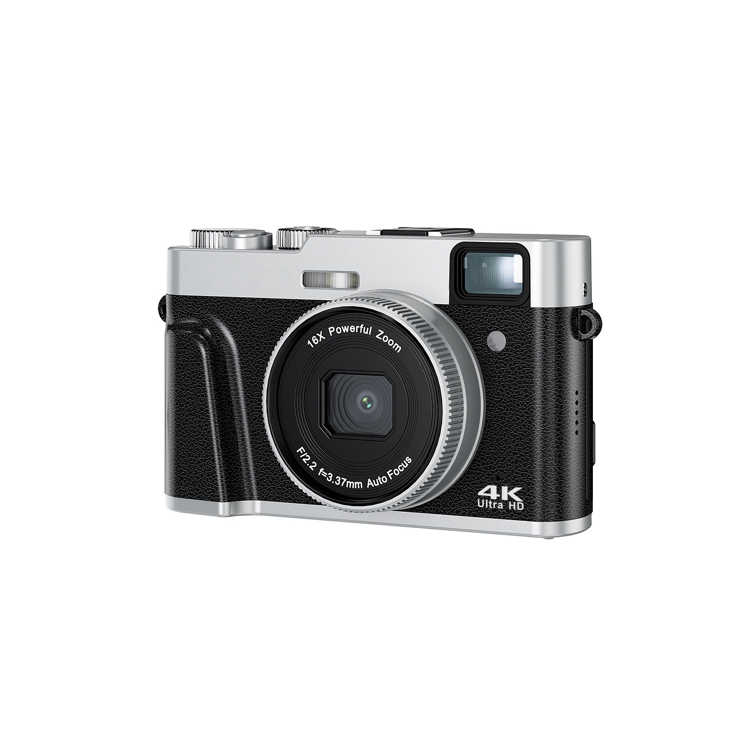 HD video photography digital camera home shooting selfie SLR camera micro single camera, suitable for outdoor travel shooting - black silver 4K